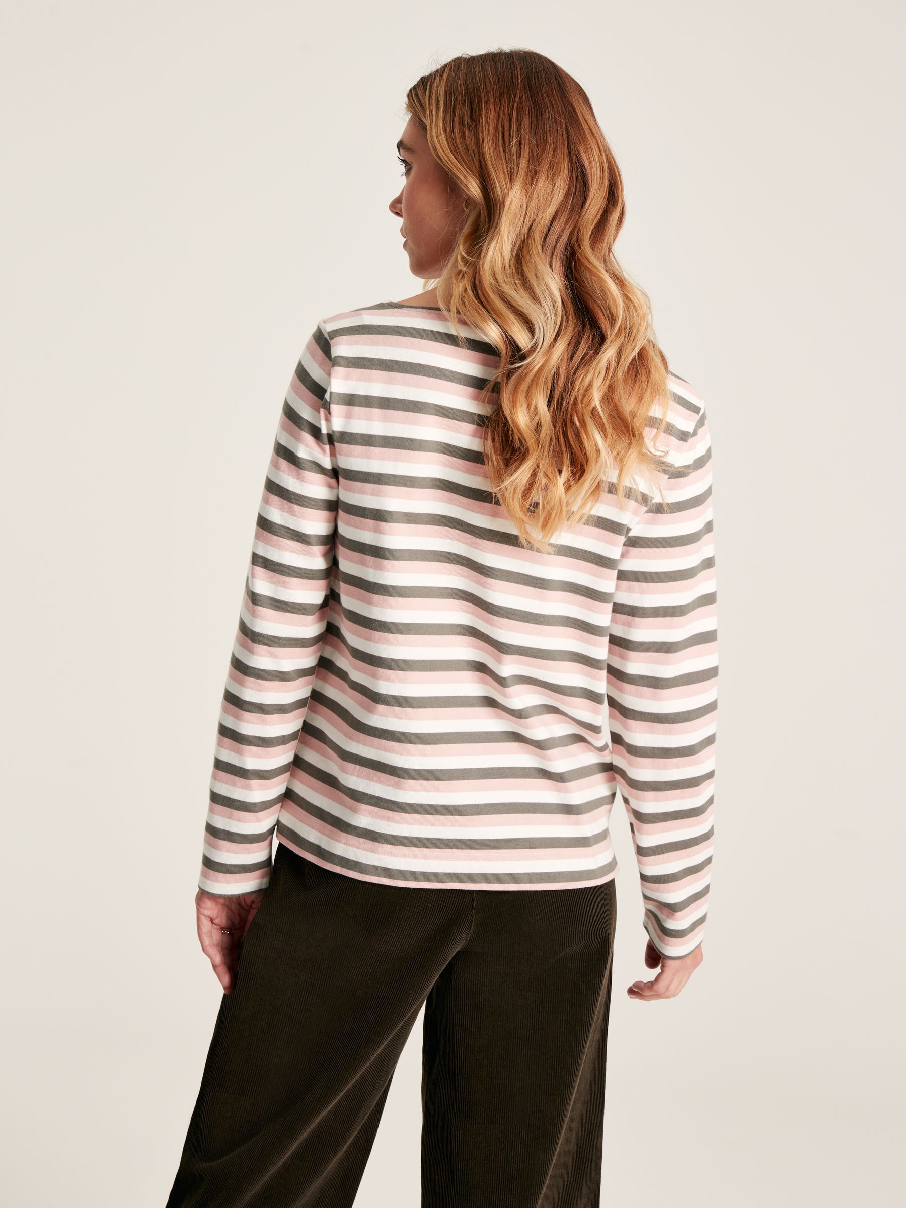 Harbour Pink Stripe Long Sleeve Breton Top - Image 2 of 5