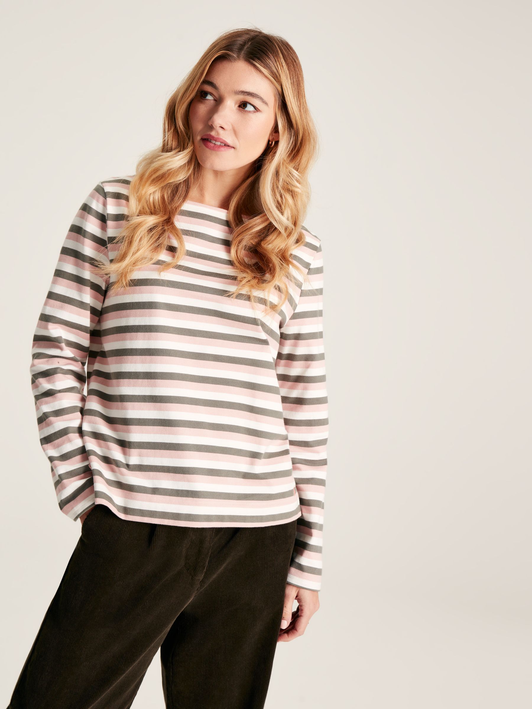 Harbour Pink Stripe Long Sleeve Breton Top - Image 3 of 5
