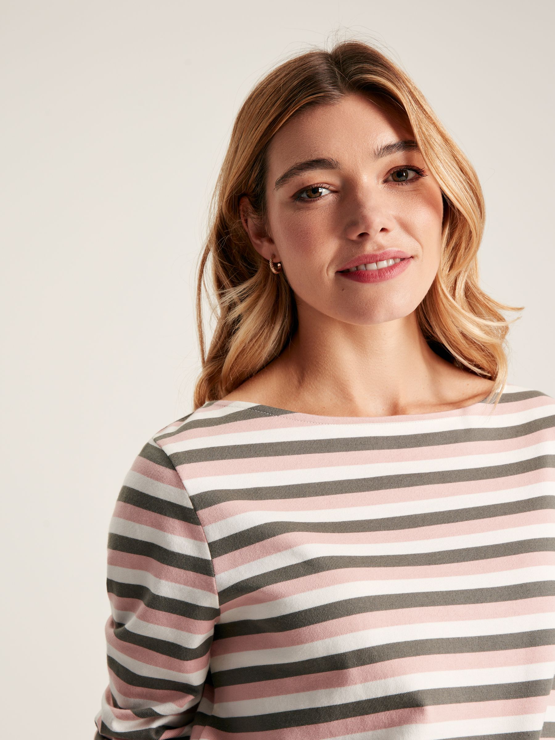 Harbour Pink Stripe Long Sleeve Breton Top - Image 4 of 5