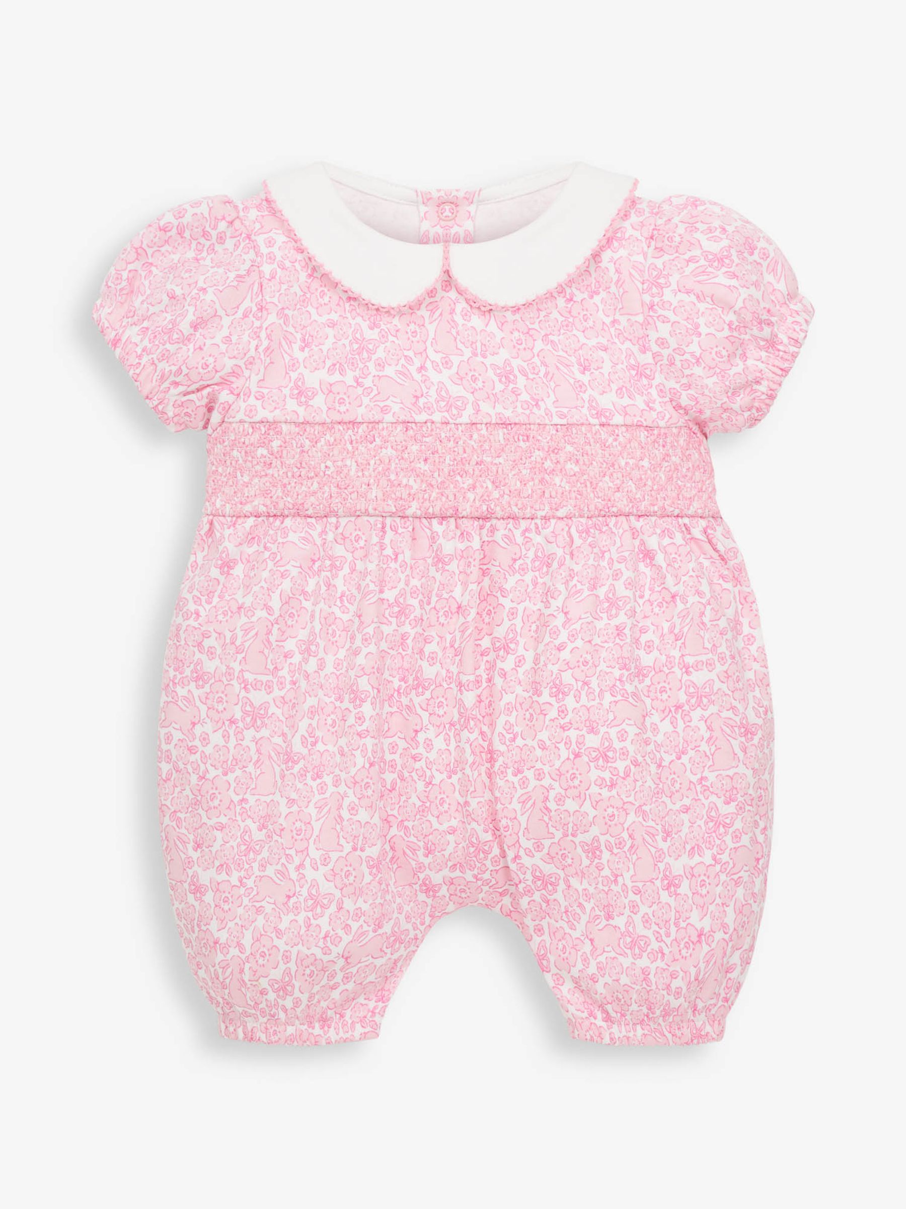 Pink Bunny Jersey Romper and Hat Set - Image 1 of 5