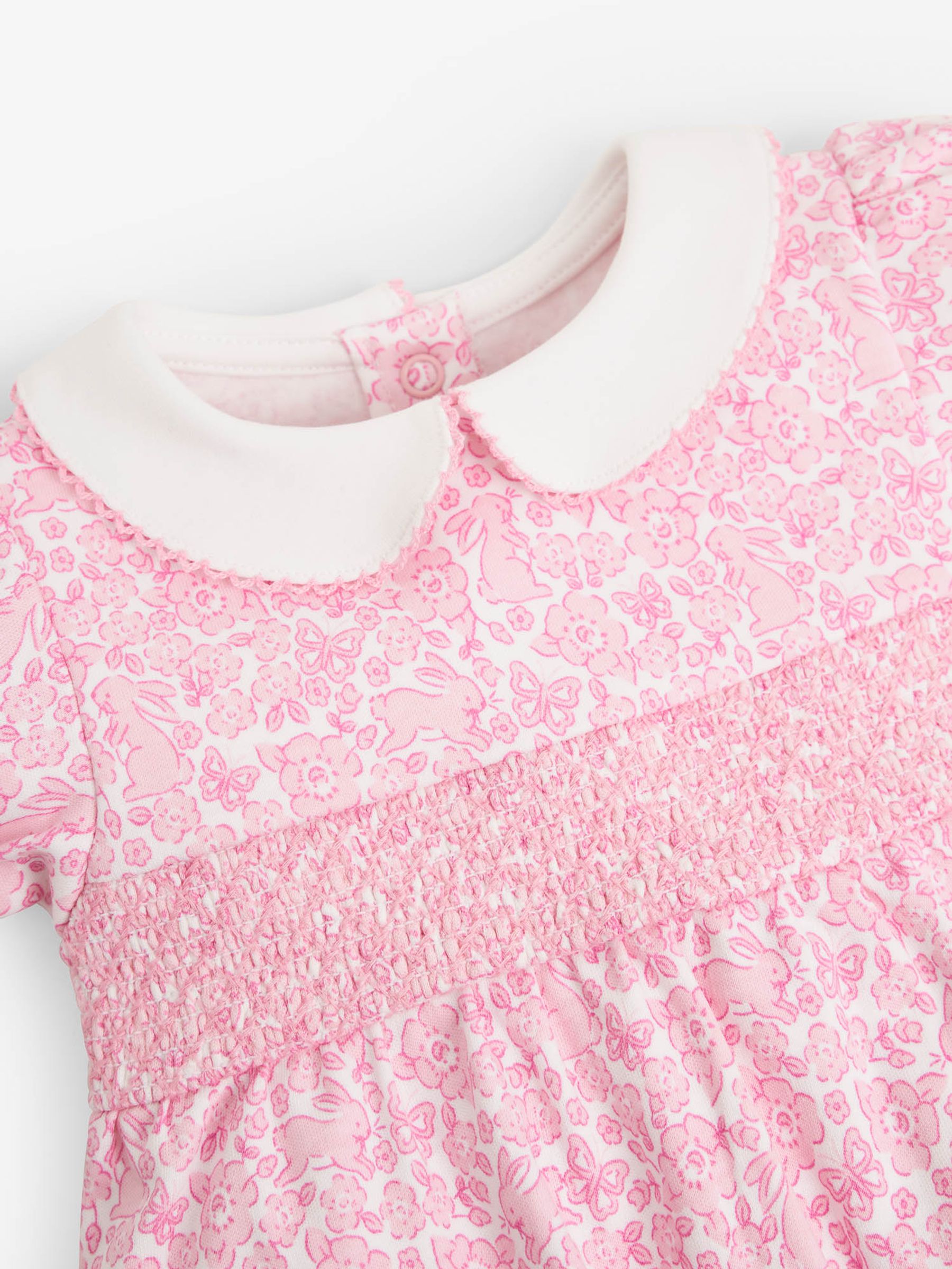 Pink Bunny Jersey Romper and Hat Set - Image 4 of 5