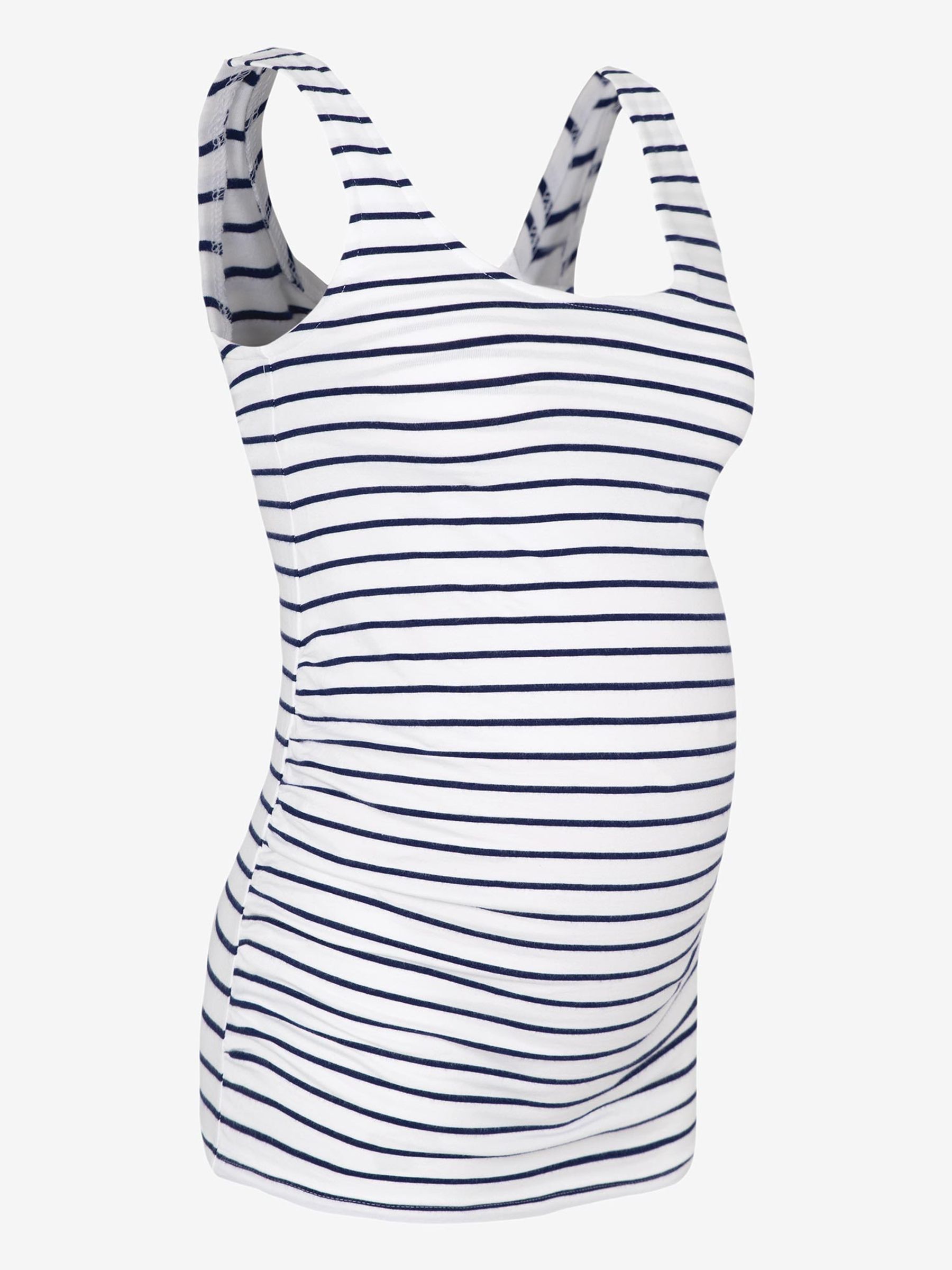 White Navy Stripe Maternity Vest - Image 5 of 5
