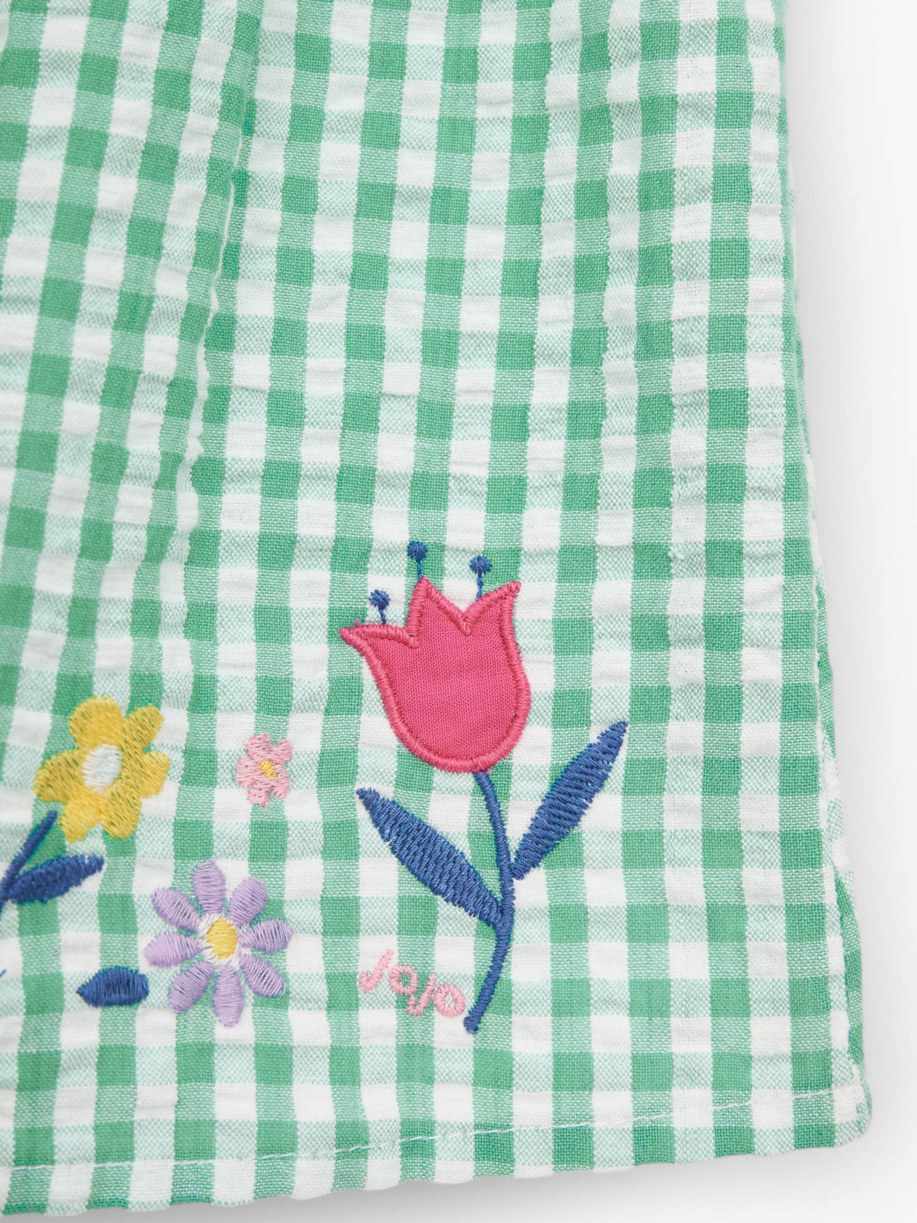 Green Floral Gingham Smocked Top - Image 2 of 2