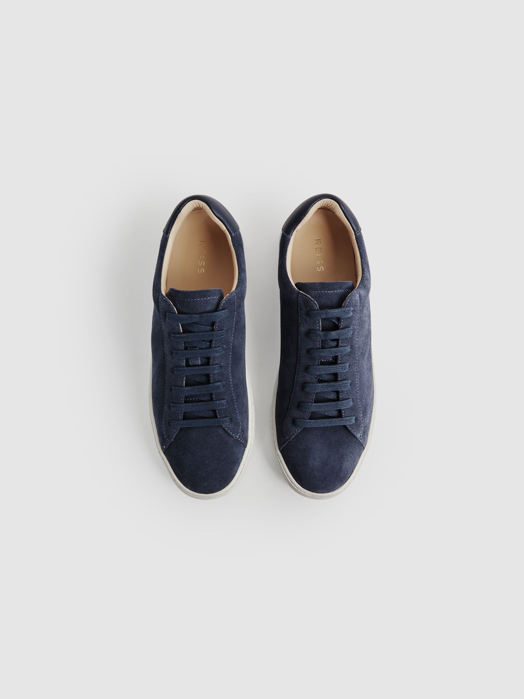 Suede Trainers in Airforce Blue - Image 3 of 6