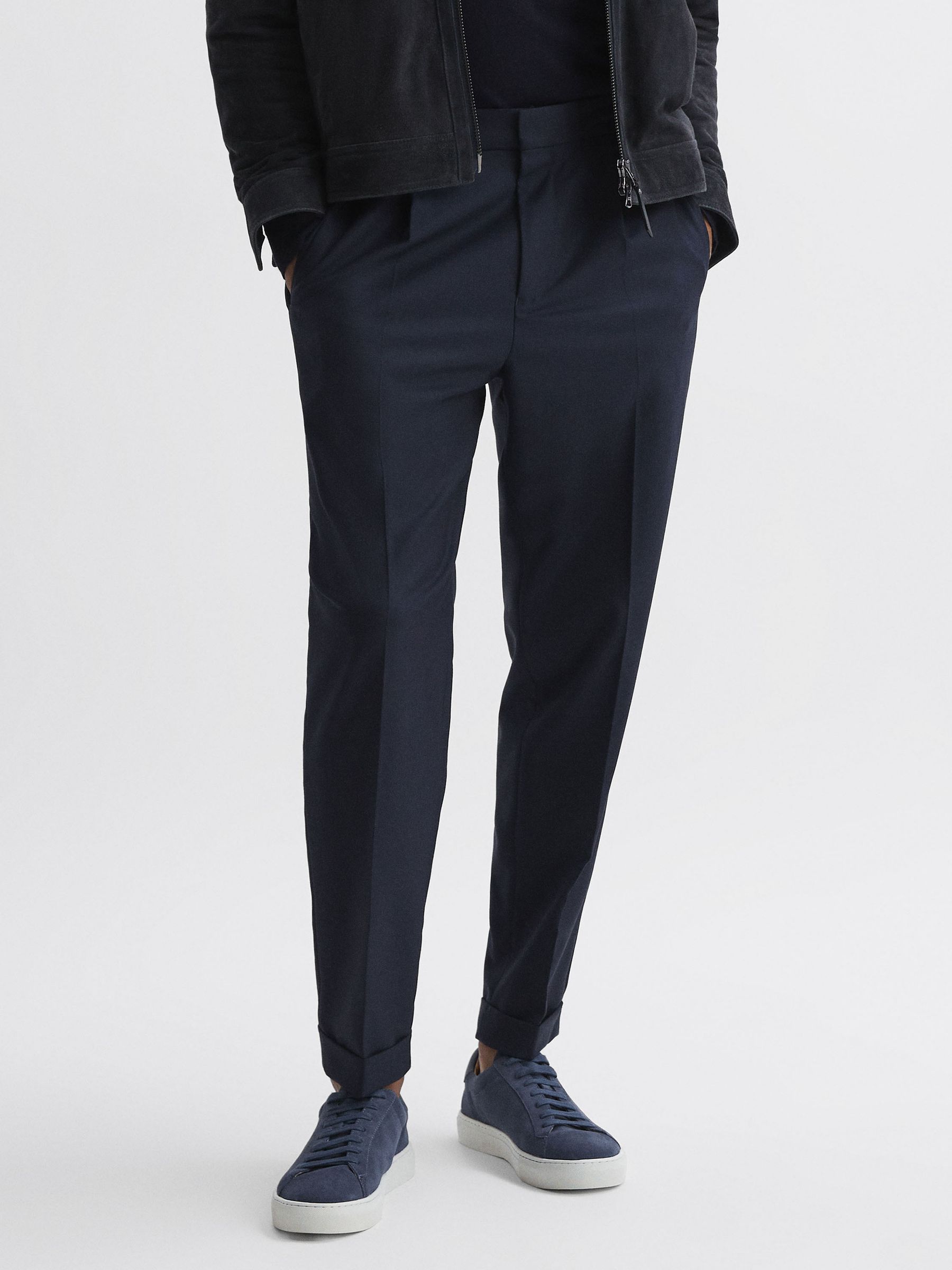 Suede Trainers in Airforce Blue - Image 6 of 6