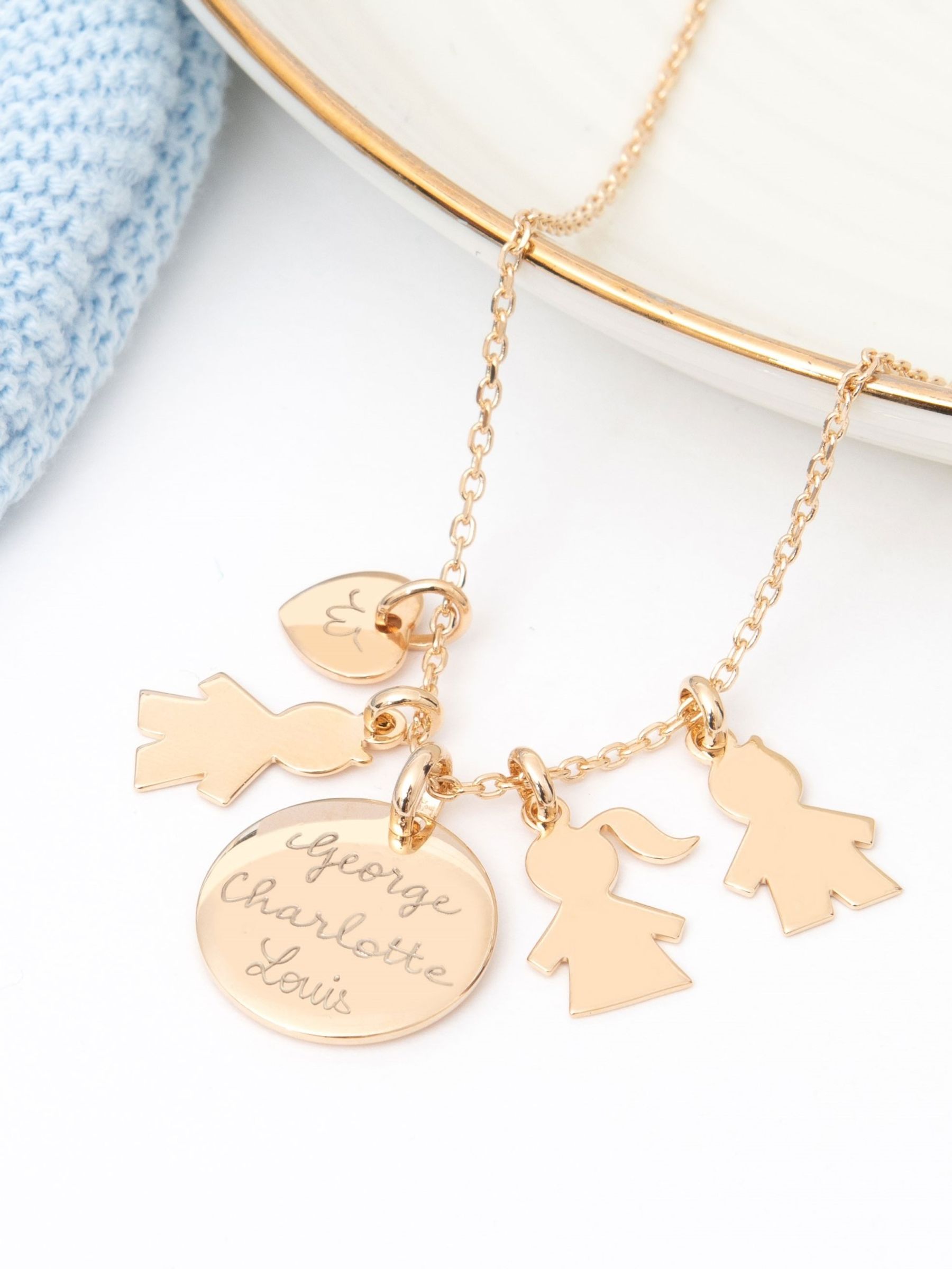 18k Gold Plated Merci Maman Child Charm - Image 1 of 3