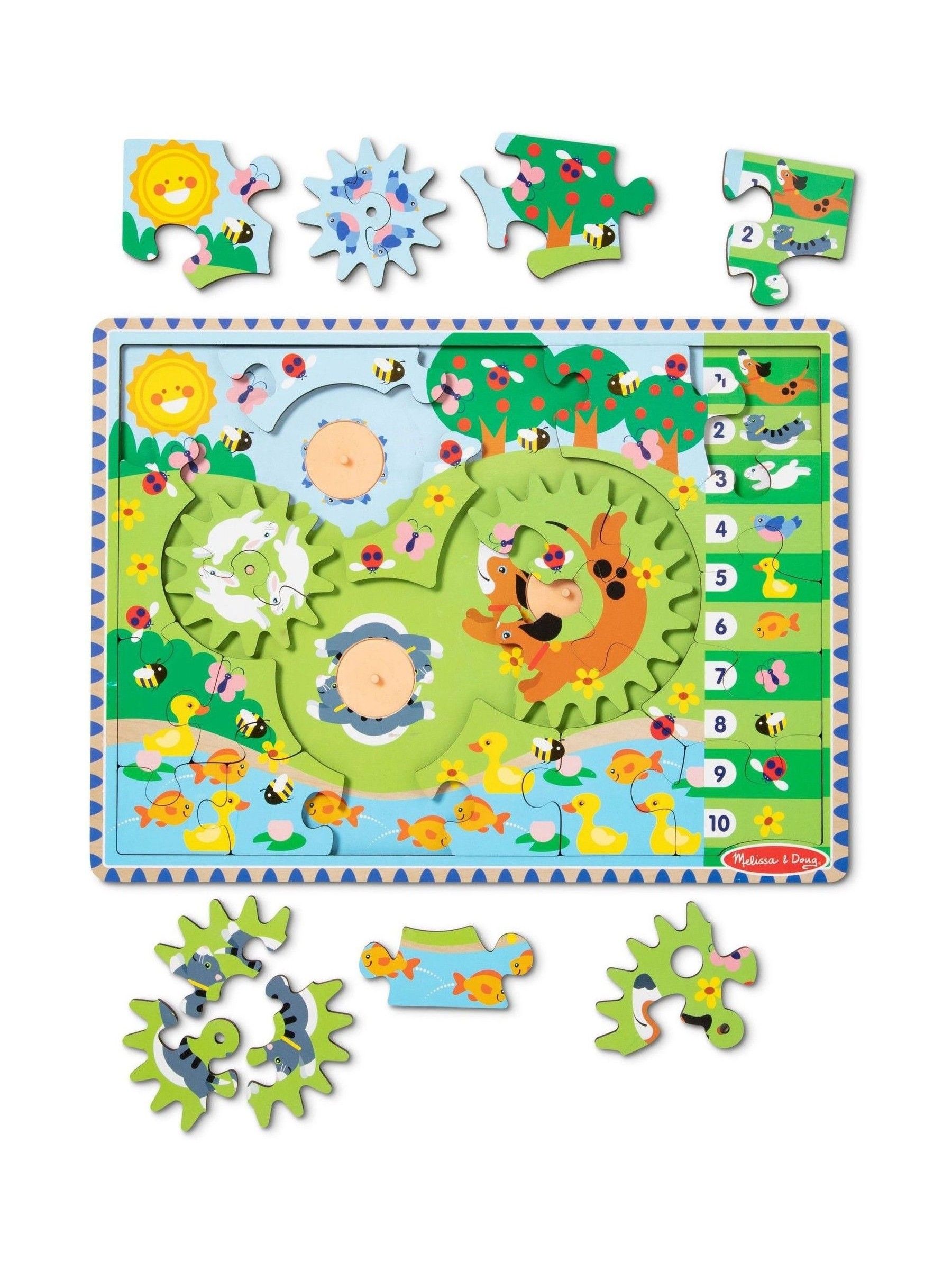 Melissa & Doug Animal Chase ISpy Wooden Gear Puzzle - Image 2 of 3