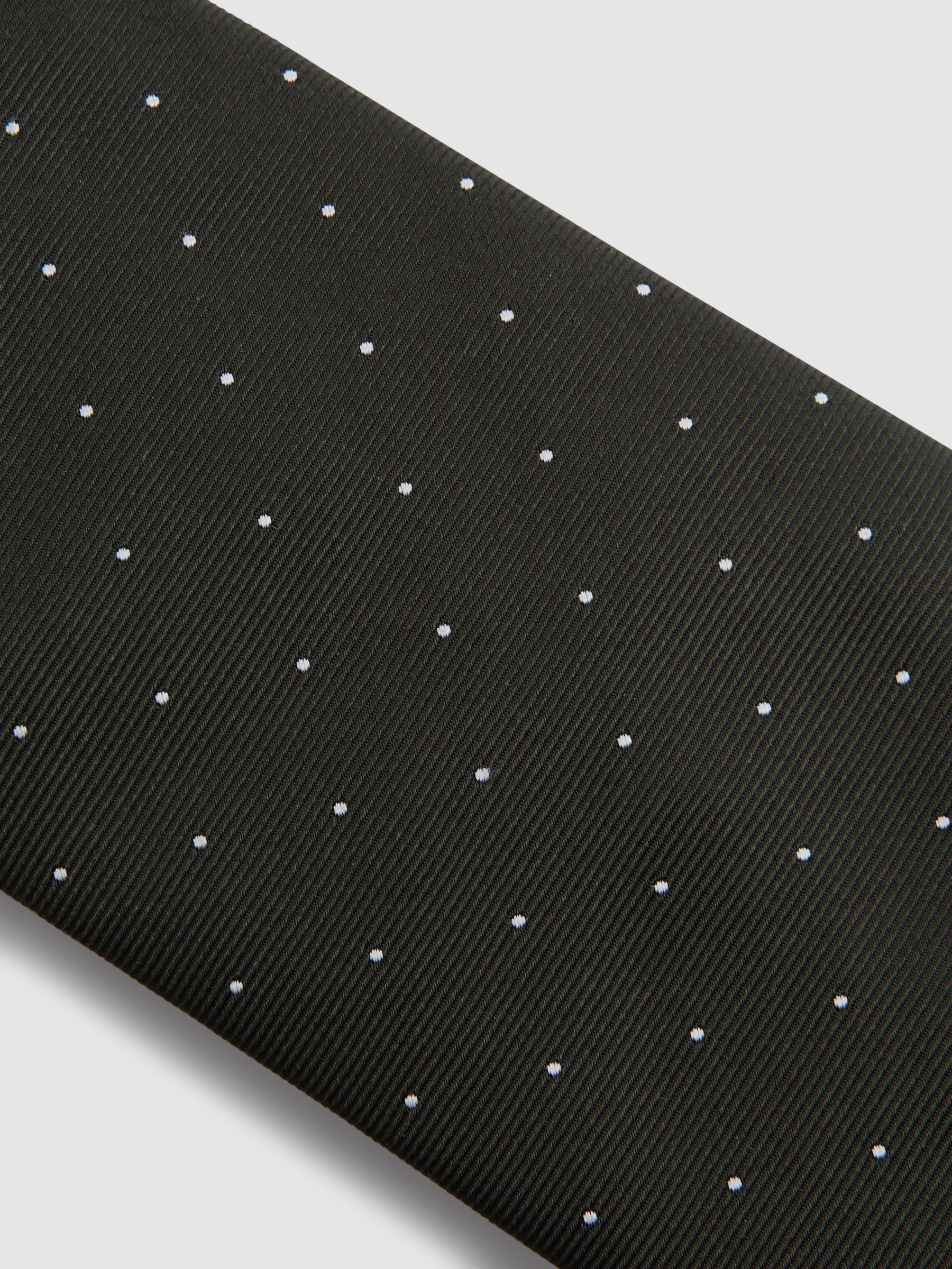 Polka Dot Silk Tie in Dark Green - image 2