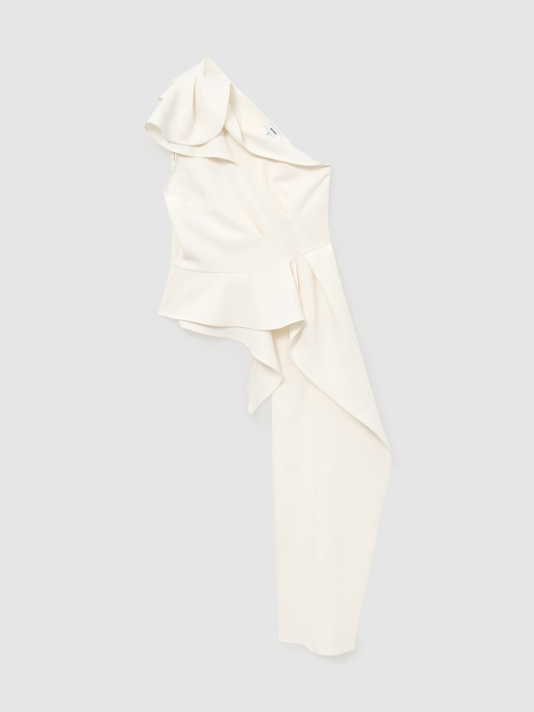 One-Shoulder Structured-Frill Top in Ivory - Image 2 of 8