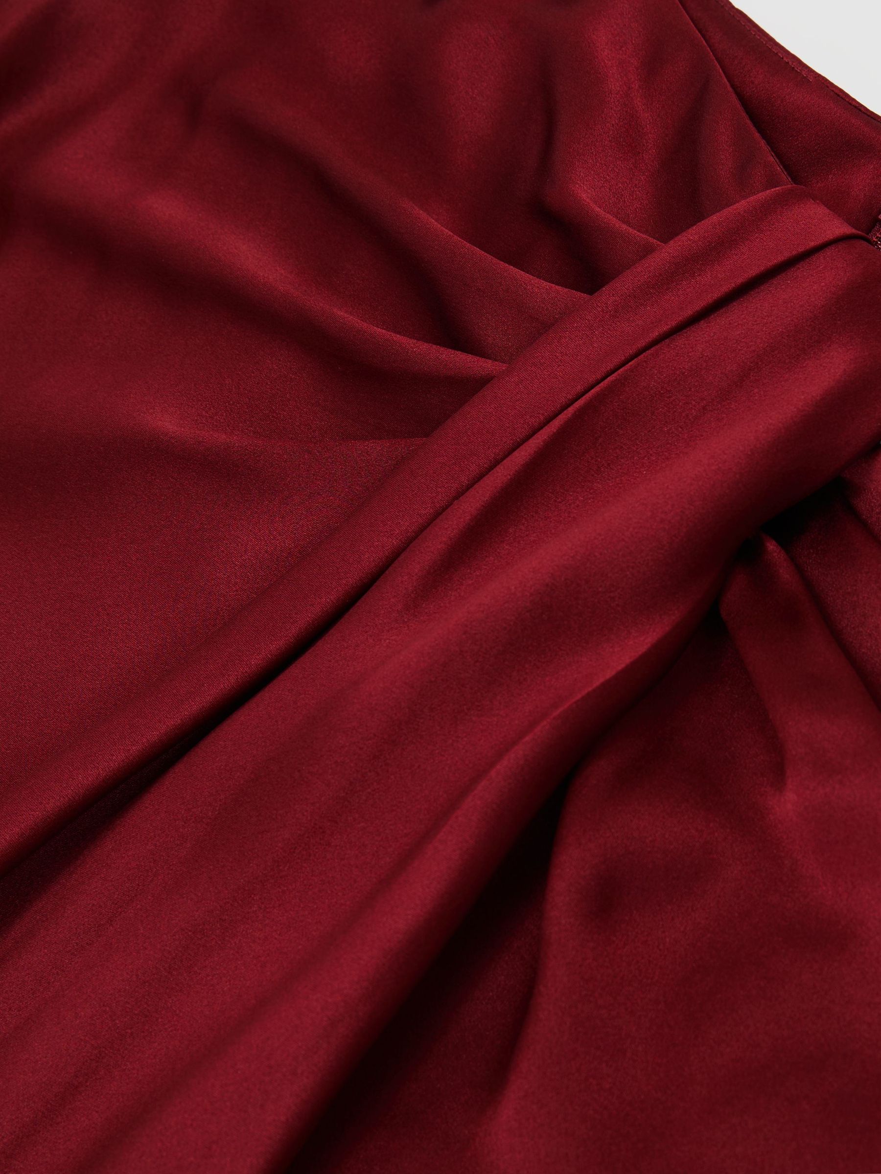 Silk Drape-Detail Maxi Skirt in Red - Image 7 of 7