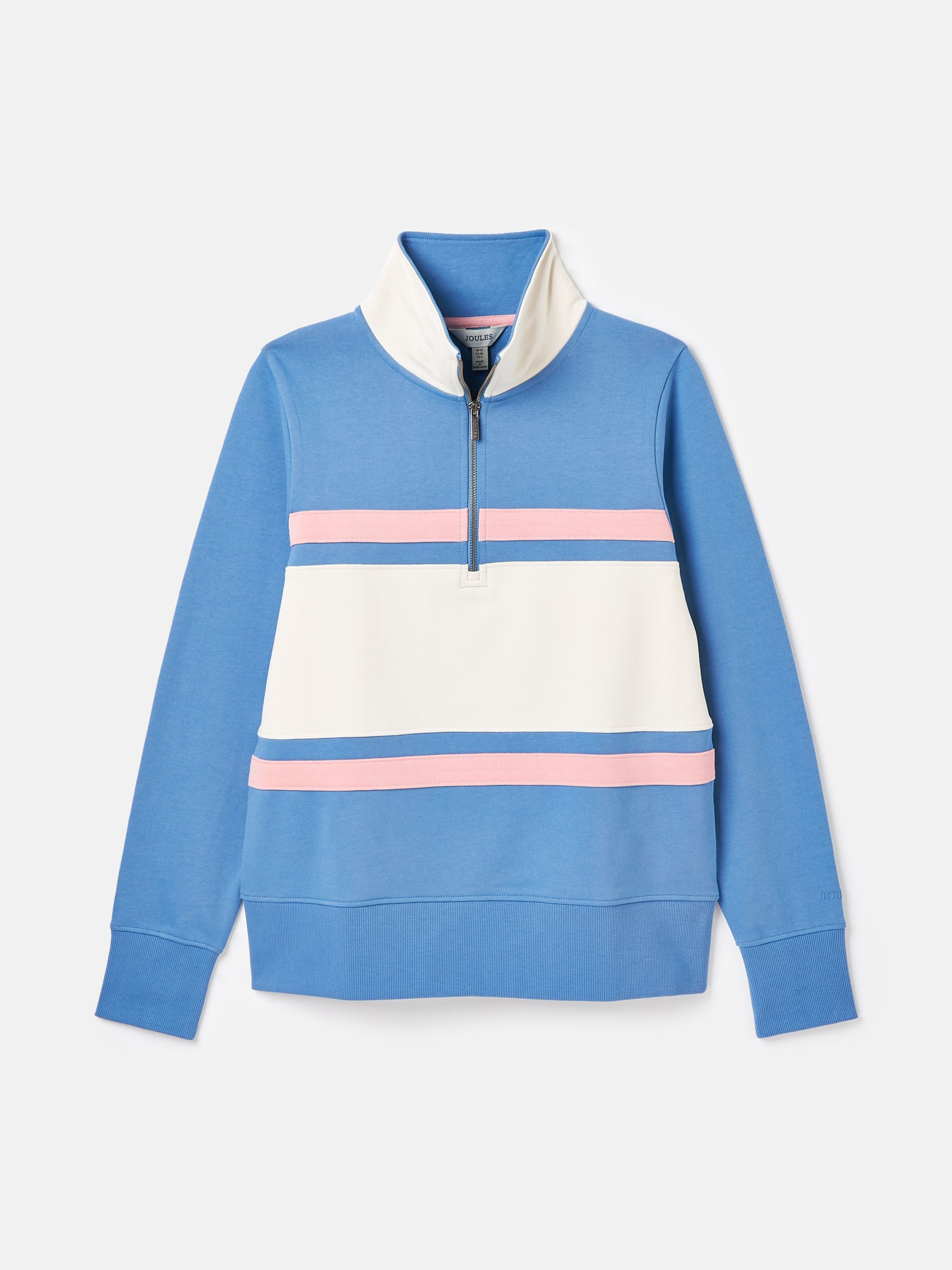 Tadley Blue & White Quarter Zip Sweatshirt - Image 7 of 7
