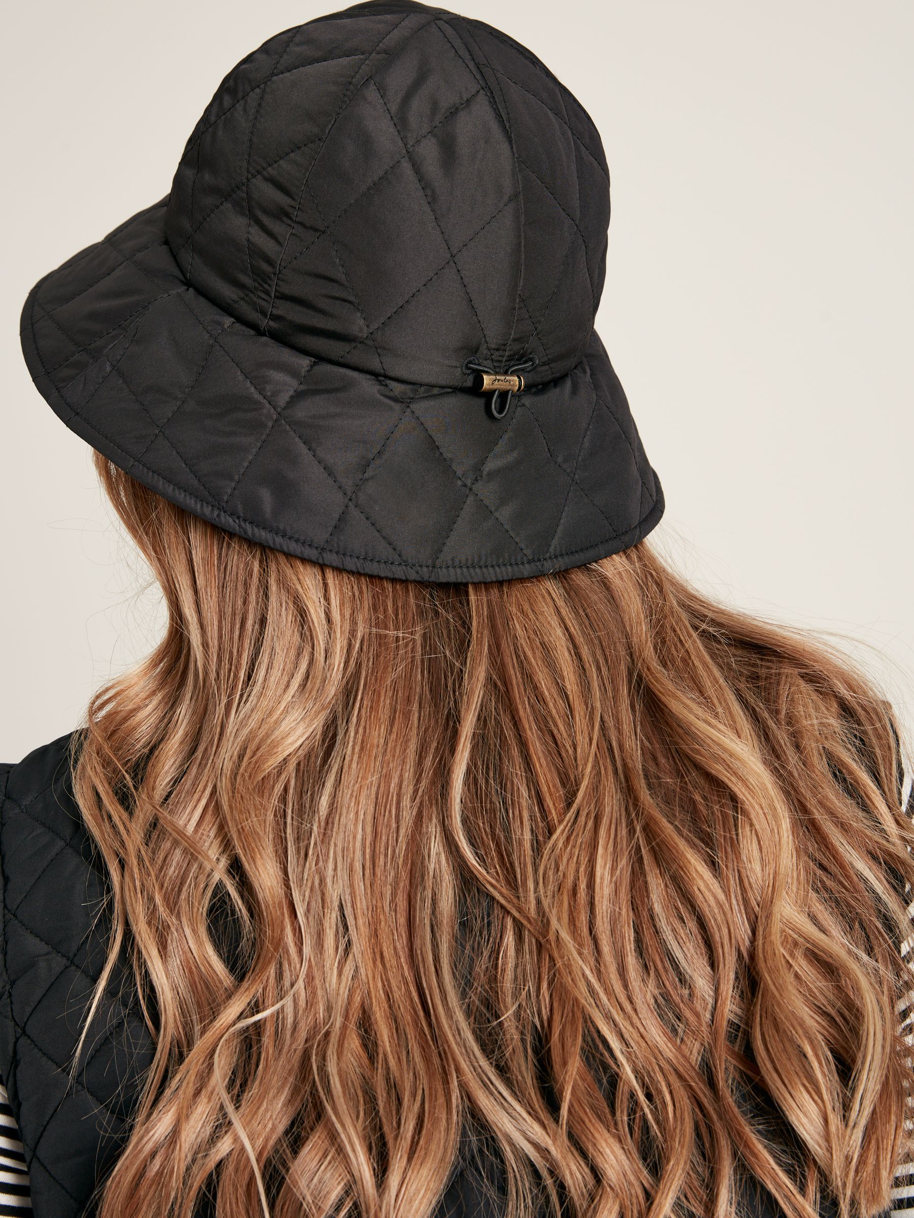 Harriet Black Quilted Hat - Image 2 of 6 Harriet Black Quilted Hat - Image 2 of 6