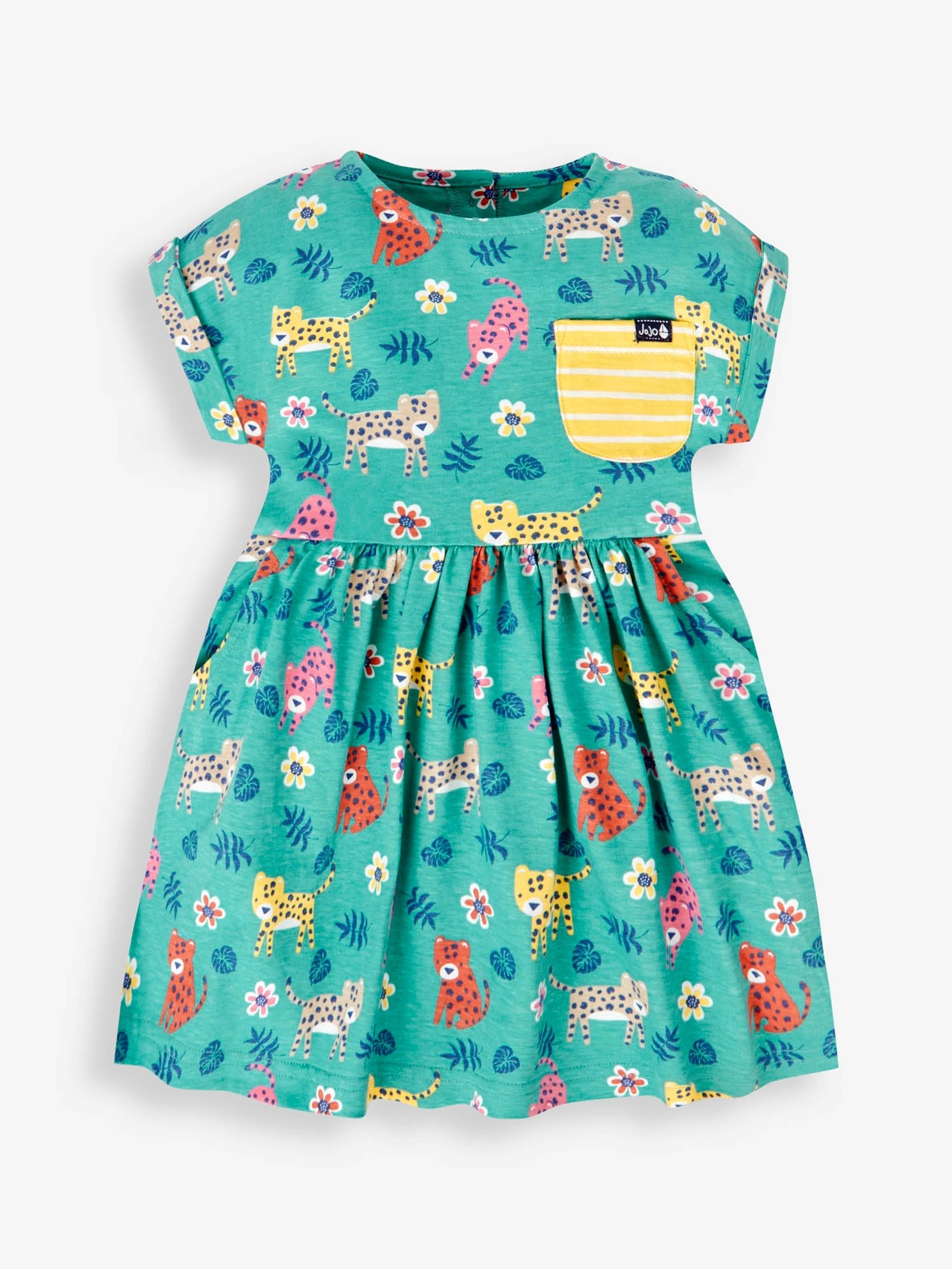 Duck Egg Safari Print Drop Shoulder Dress - Image 1 of 2