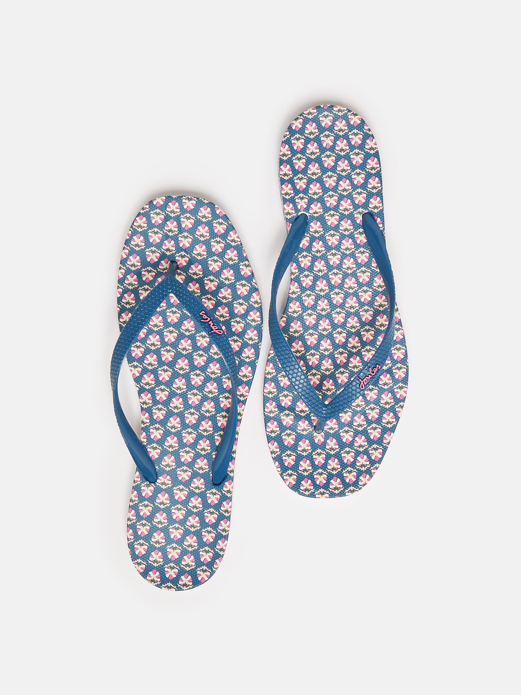 Sunvale Blue Floral Printed Flip Flops - Image 3 of 5