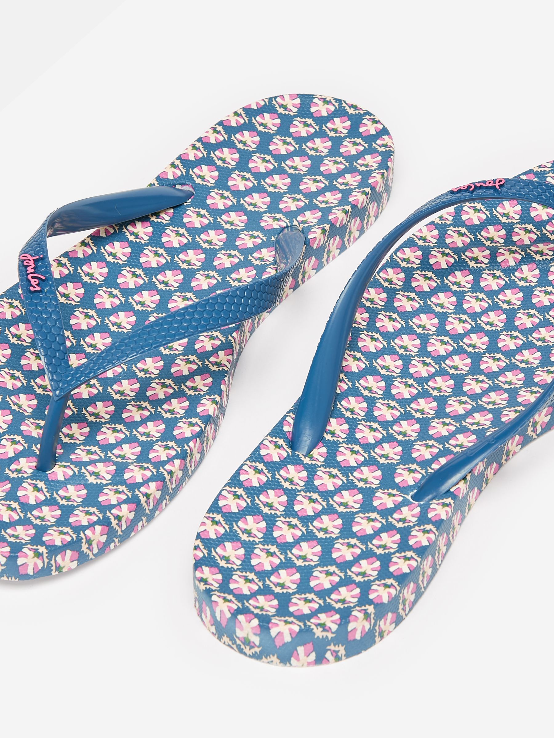 Sunvale Blue Floral Printed Flip Flops - Image 4 of 5
