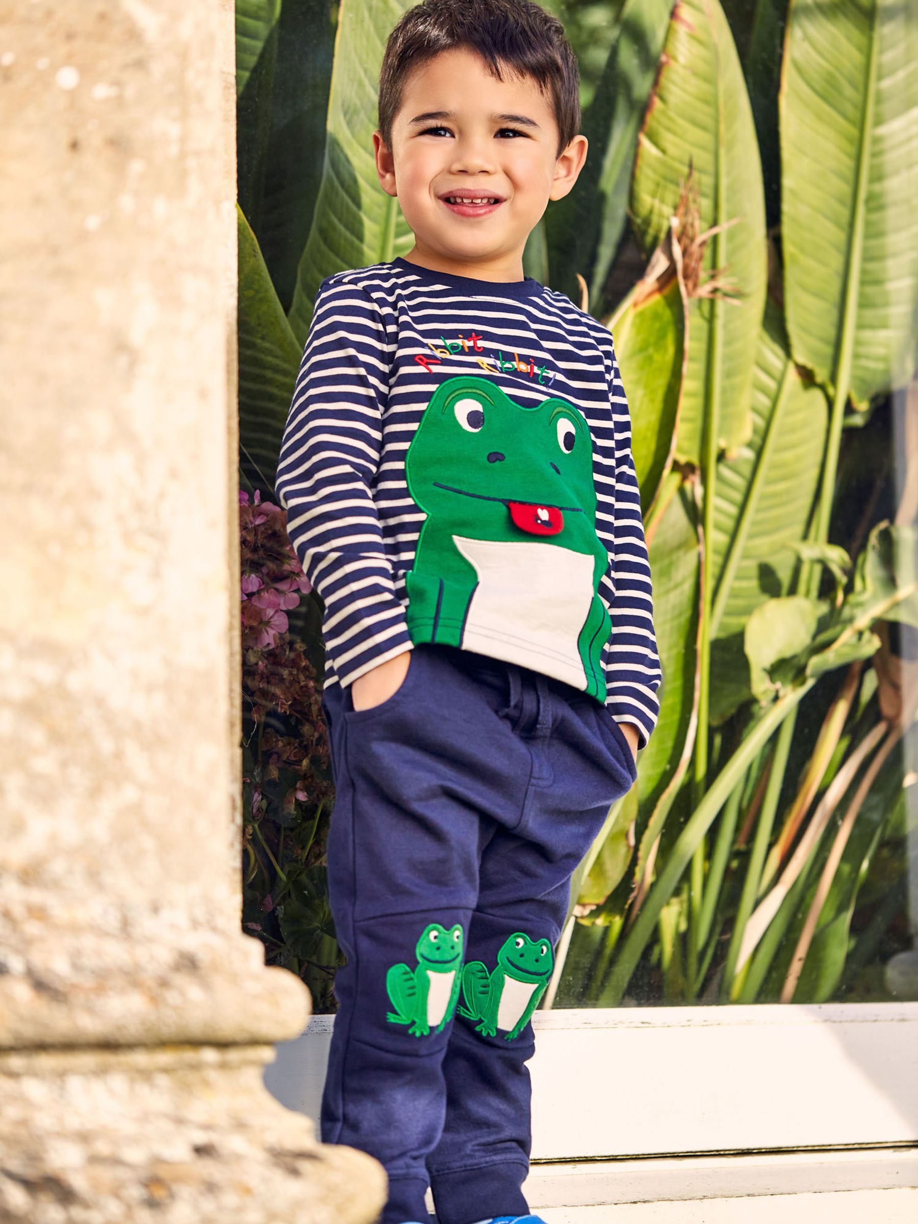 Navy Boys' Frog Knee Joggers - Image 1 of 3