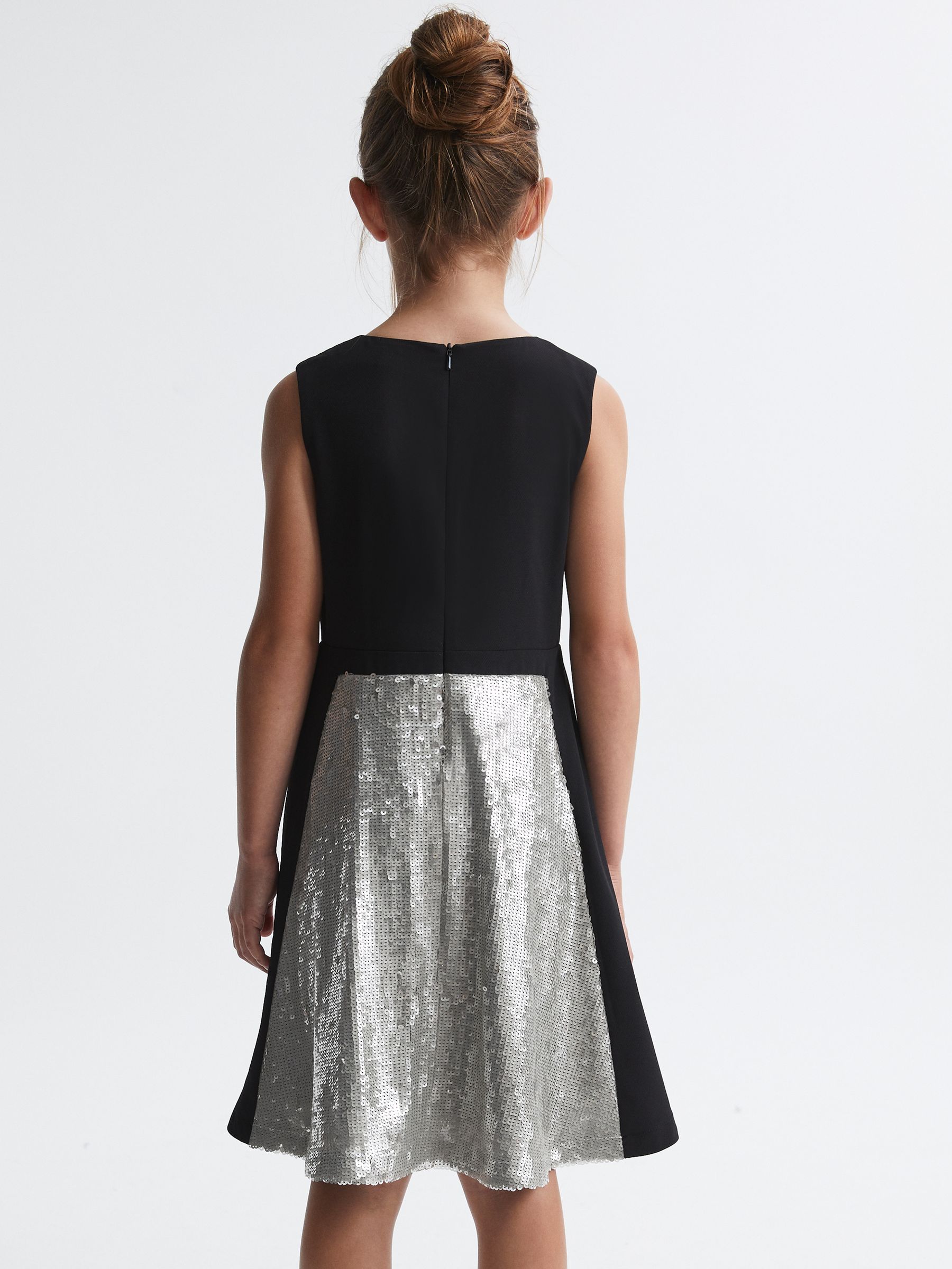 Relaxed Fit Sequin Dress in Black - Image 4 of 5