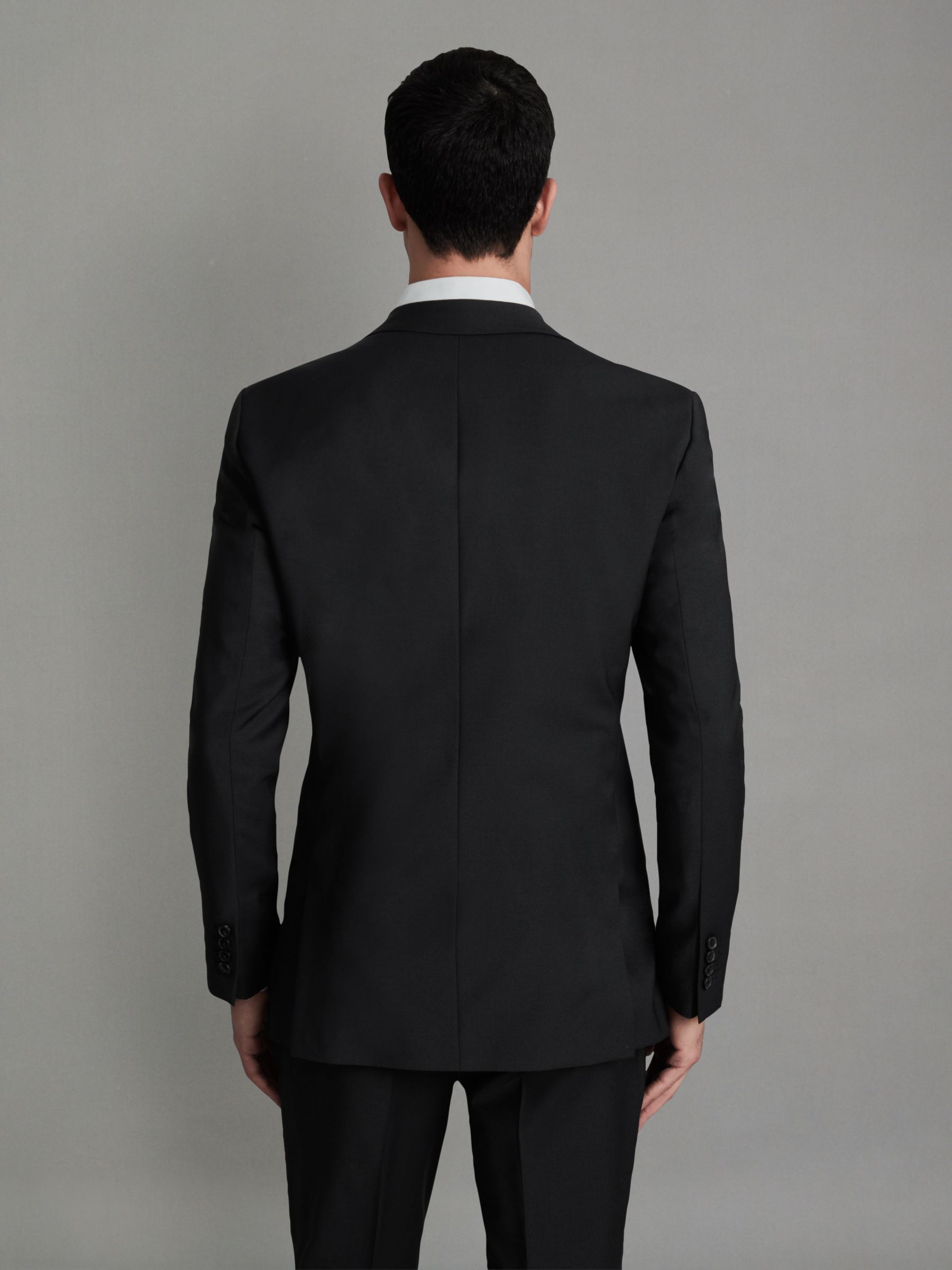 Slim-Fit Wool-Blend Single-Breasted Suit Blazer in Black - Image 5 of 8
