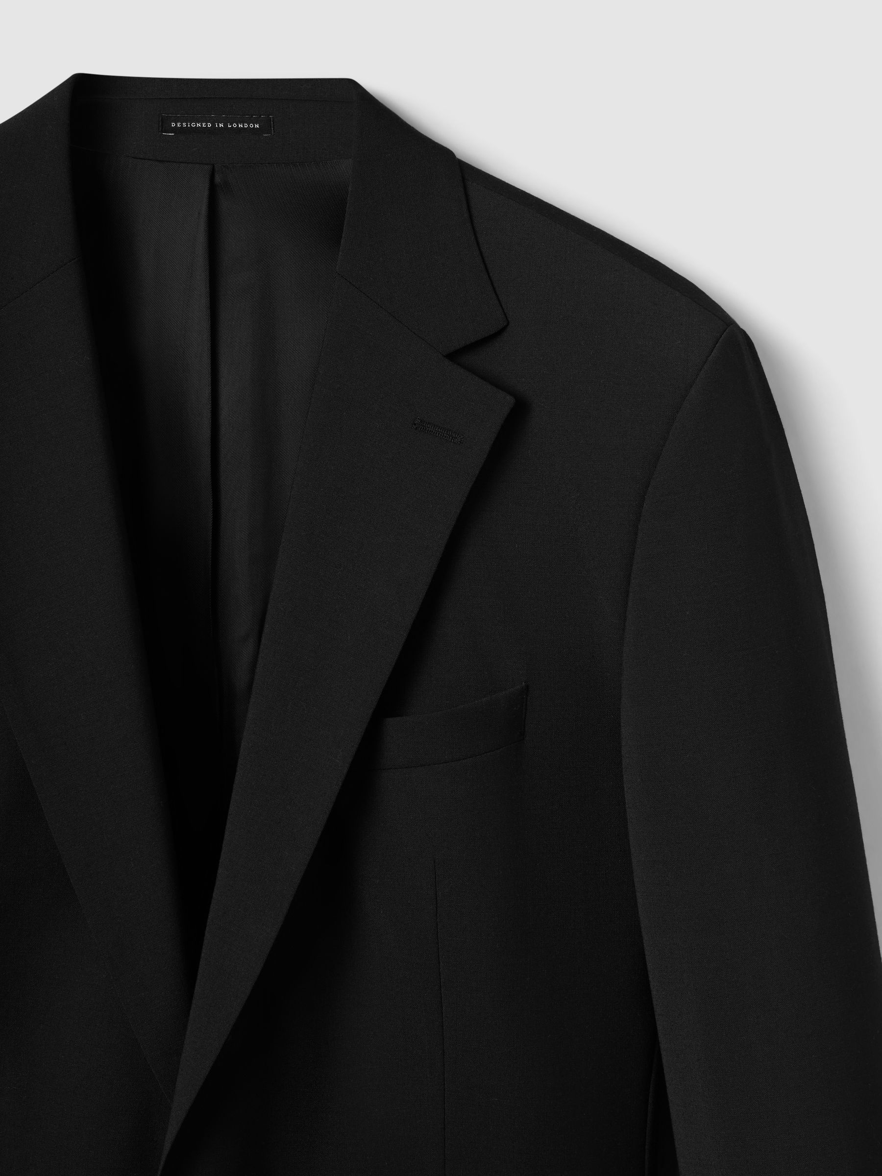Slim-Fit Wool-Blend Single-Breasted Suit Blazer in Black - Image 7 of 8