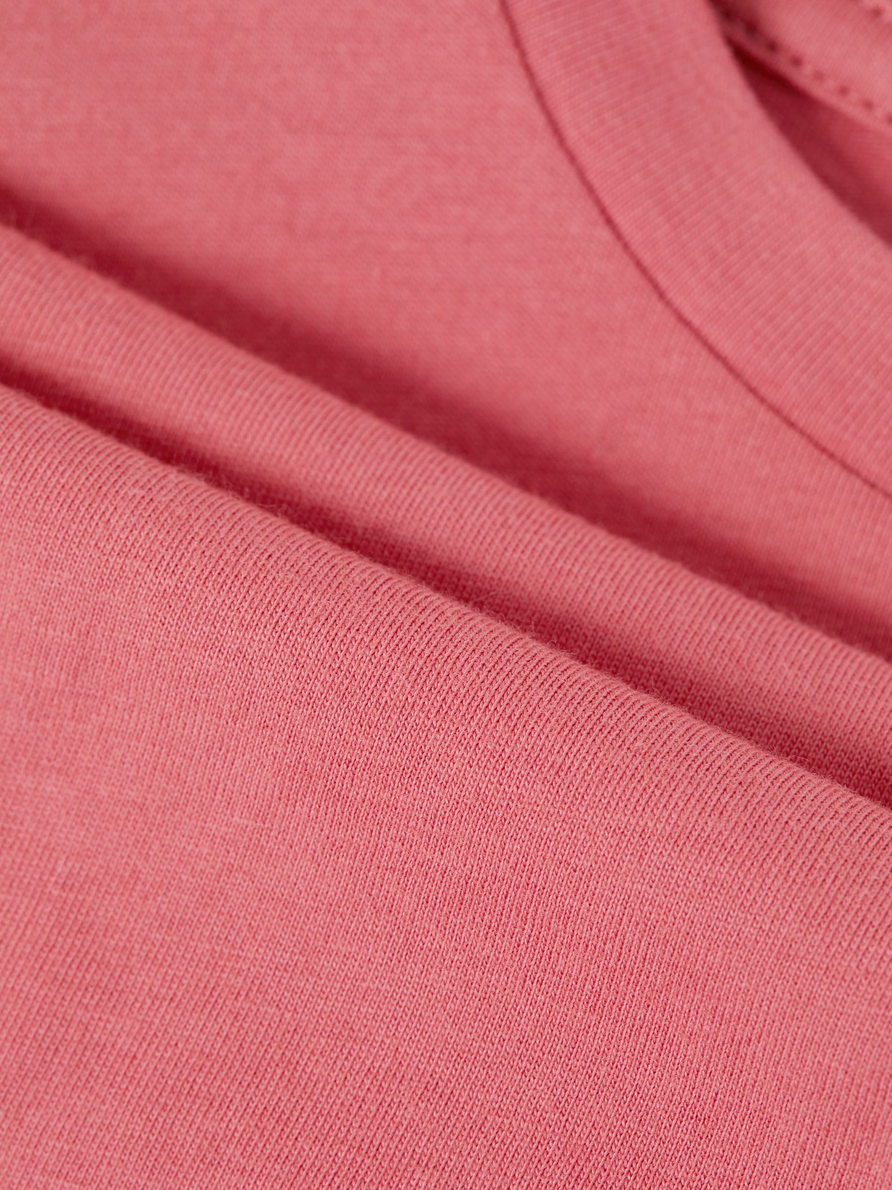 Crew Neck T-Shirt in Coral - Image 6 of 6