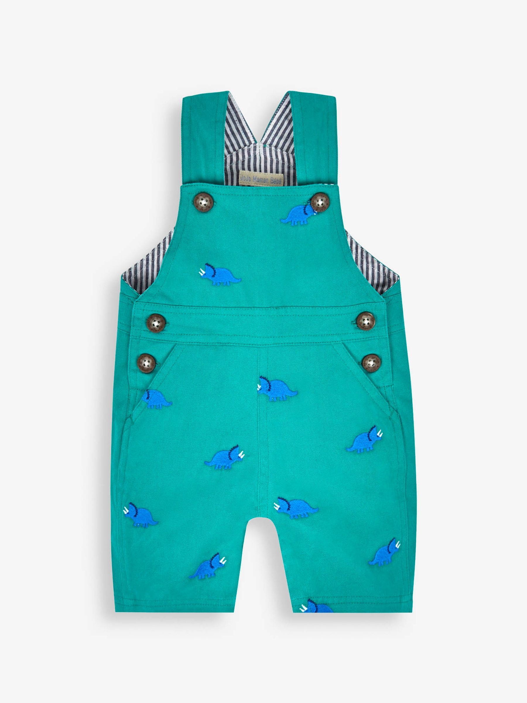Green Dino Embroidered Short Dungarees - Image 4 of 5