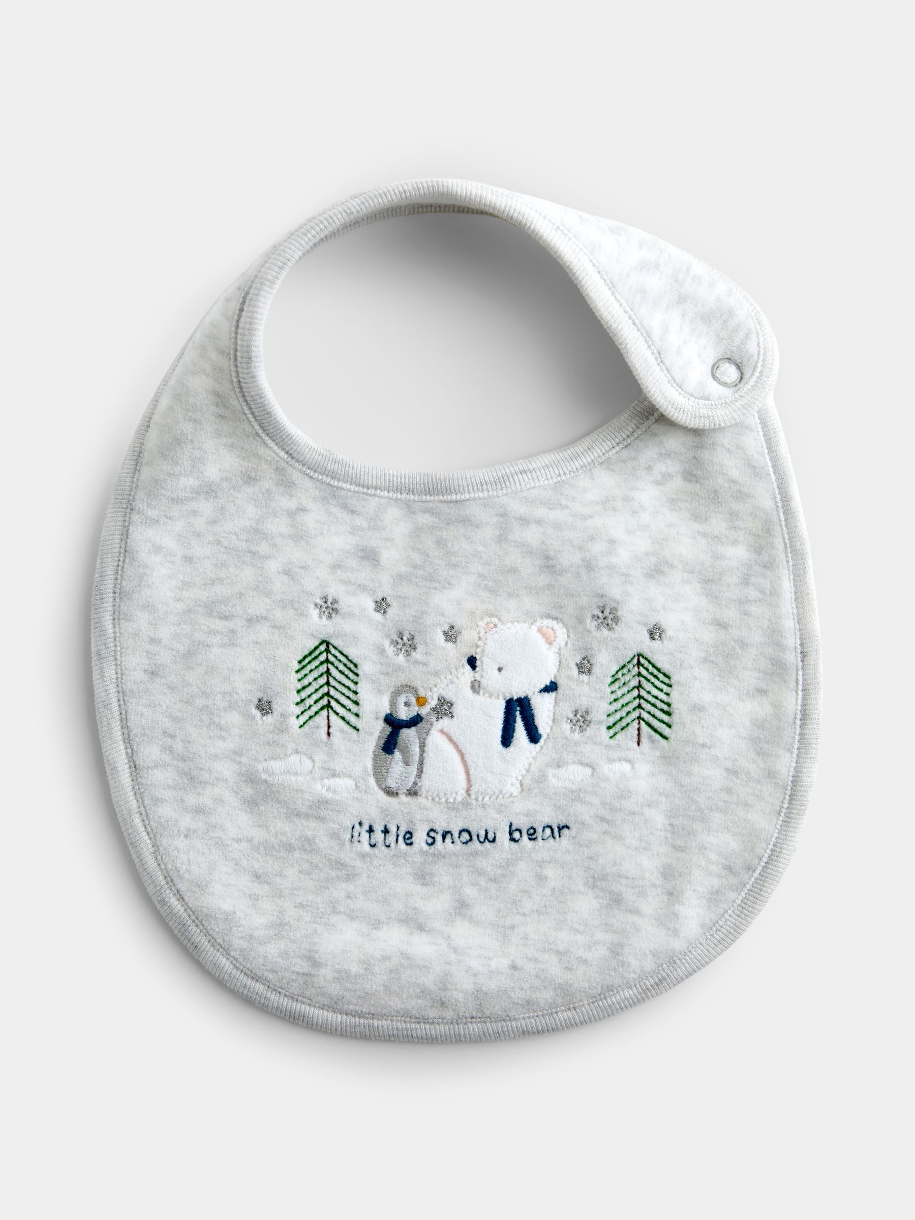 Grey Little Snow Bear 2-Pack Bibs - Image 3 of 7