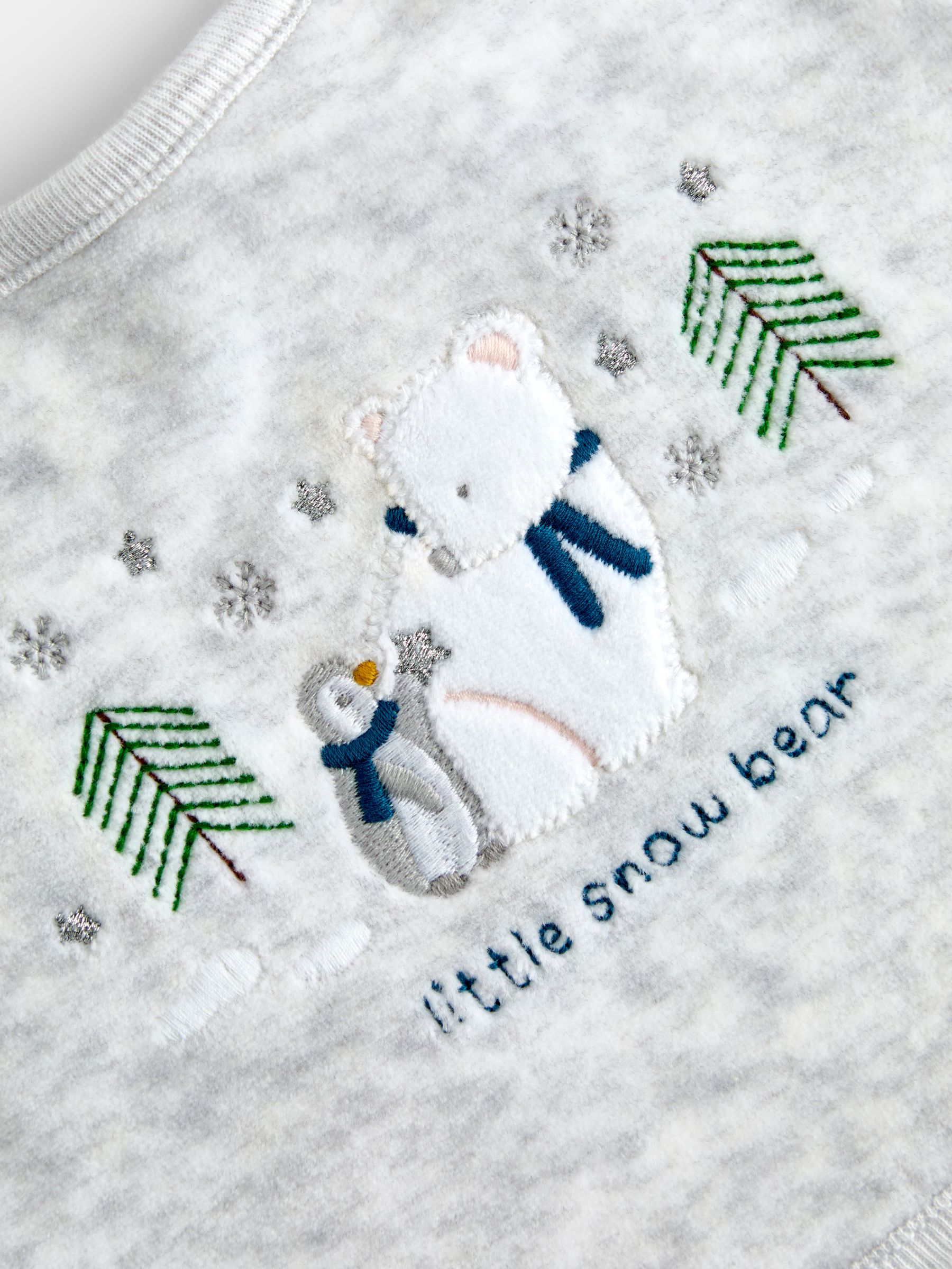 Grey Little Snow Bear 2-Pack Bibs - Image 7 of 7