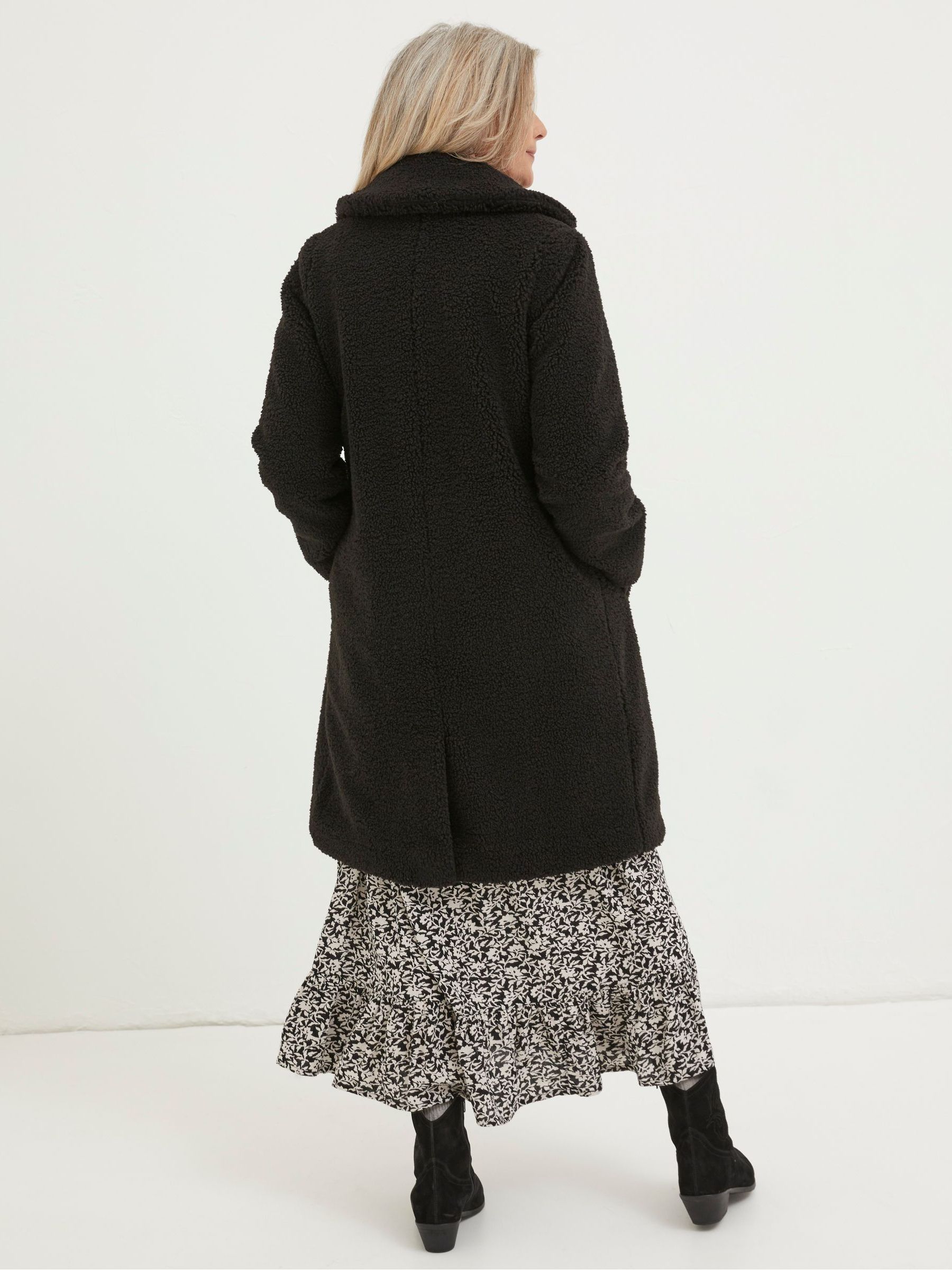 Black Mylah Teddy Longline Coat - Image 2 of 4