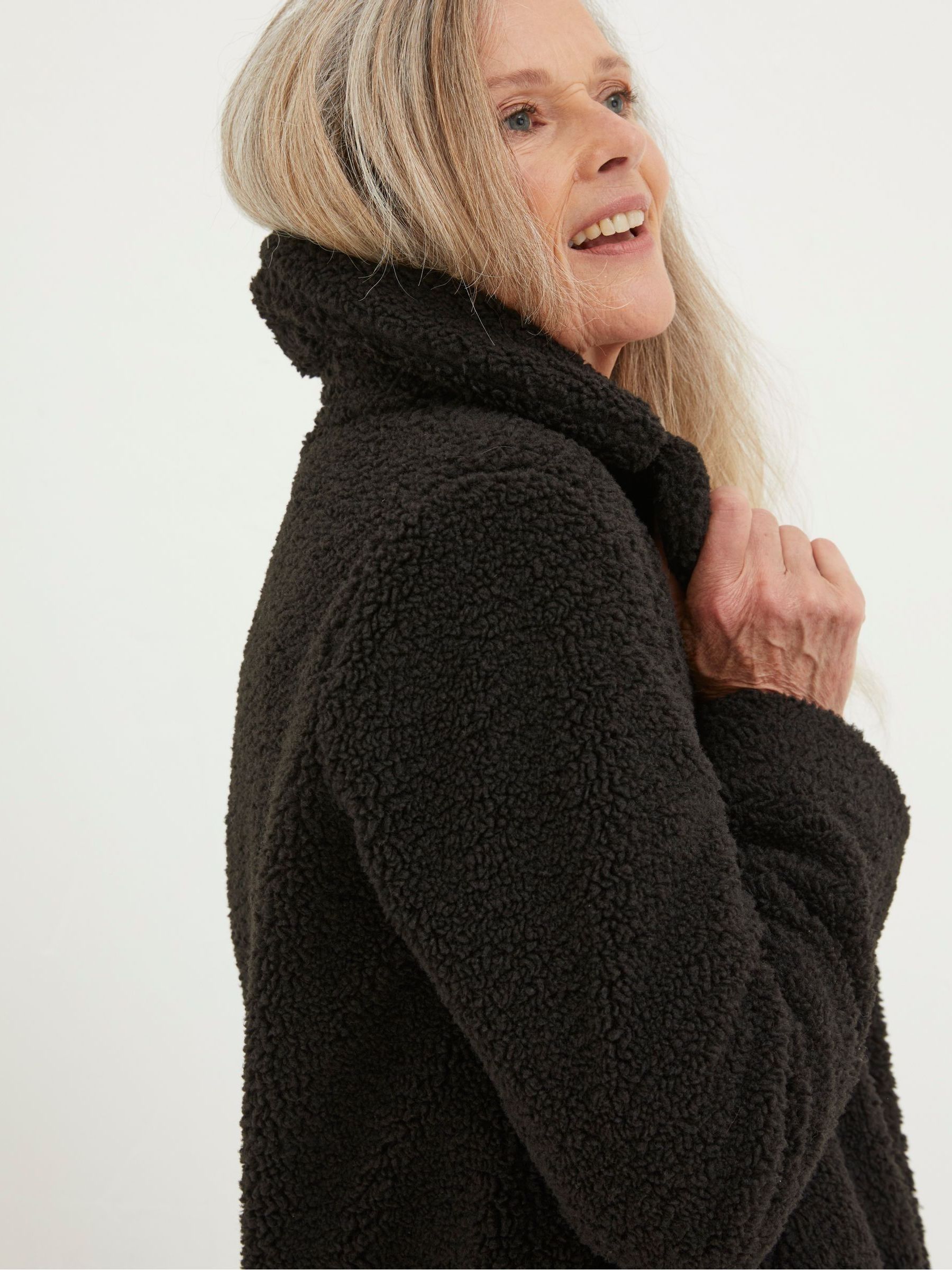 Black Mylah Teddy Longline Coat - Image 3 of 4