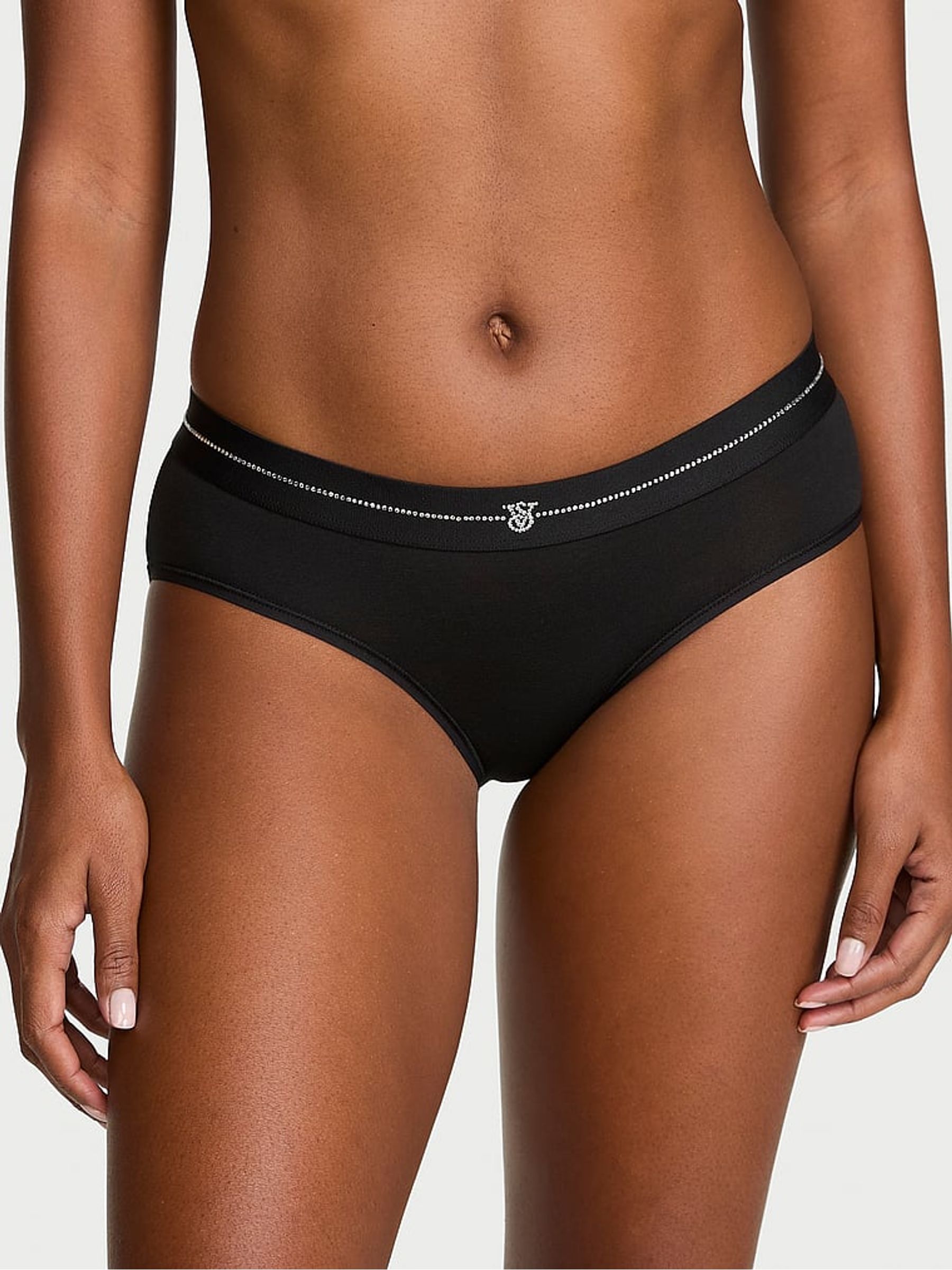 Black Hipster Shine Logo Knickers - Image 1 of 2 Black Hipster Shine Logo Knickers - Image 1 of 2