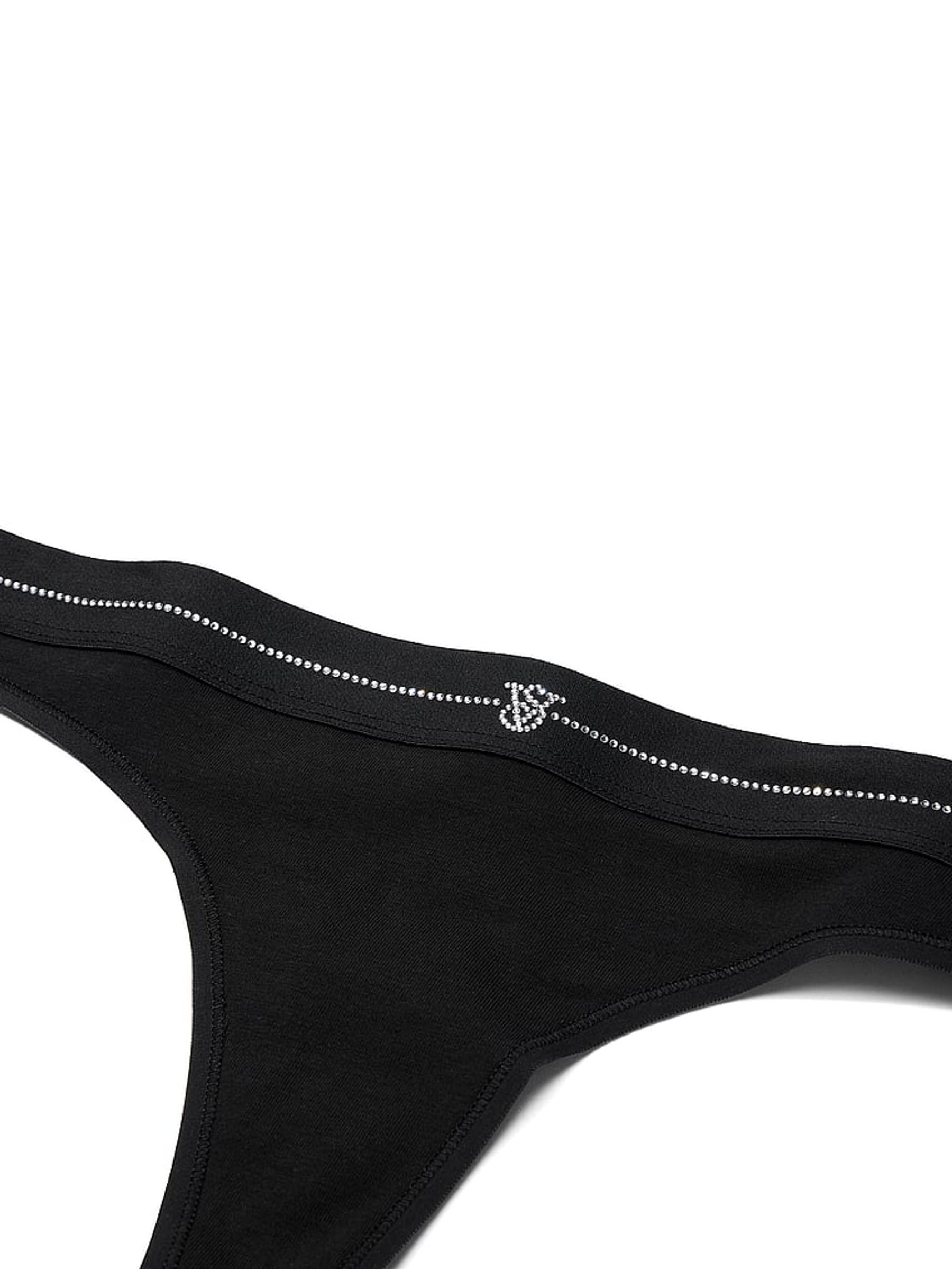 Black Thong Shine Logo Knickers - Image 3 of 3