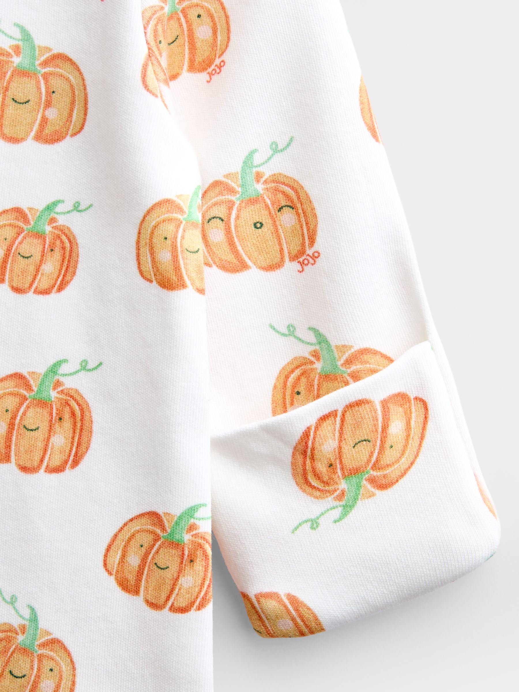 Cream Pumpkin Print Zip Sleepsuit & Hat - Image 10 of 10