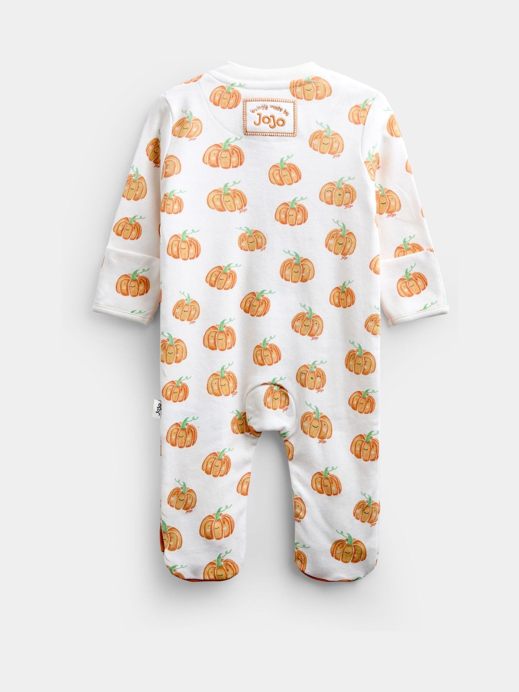 Cream Pumpkin Print Zip Sleepsuit & Hat - Image 3 of 7