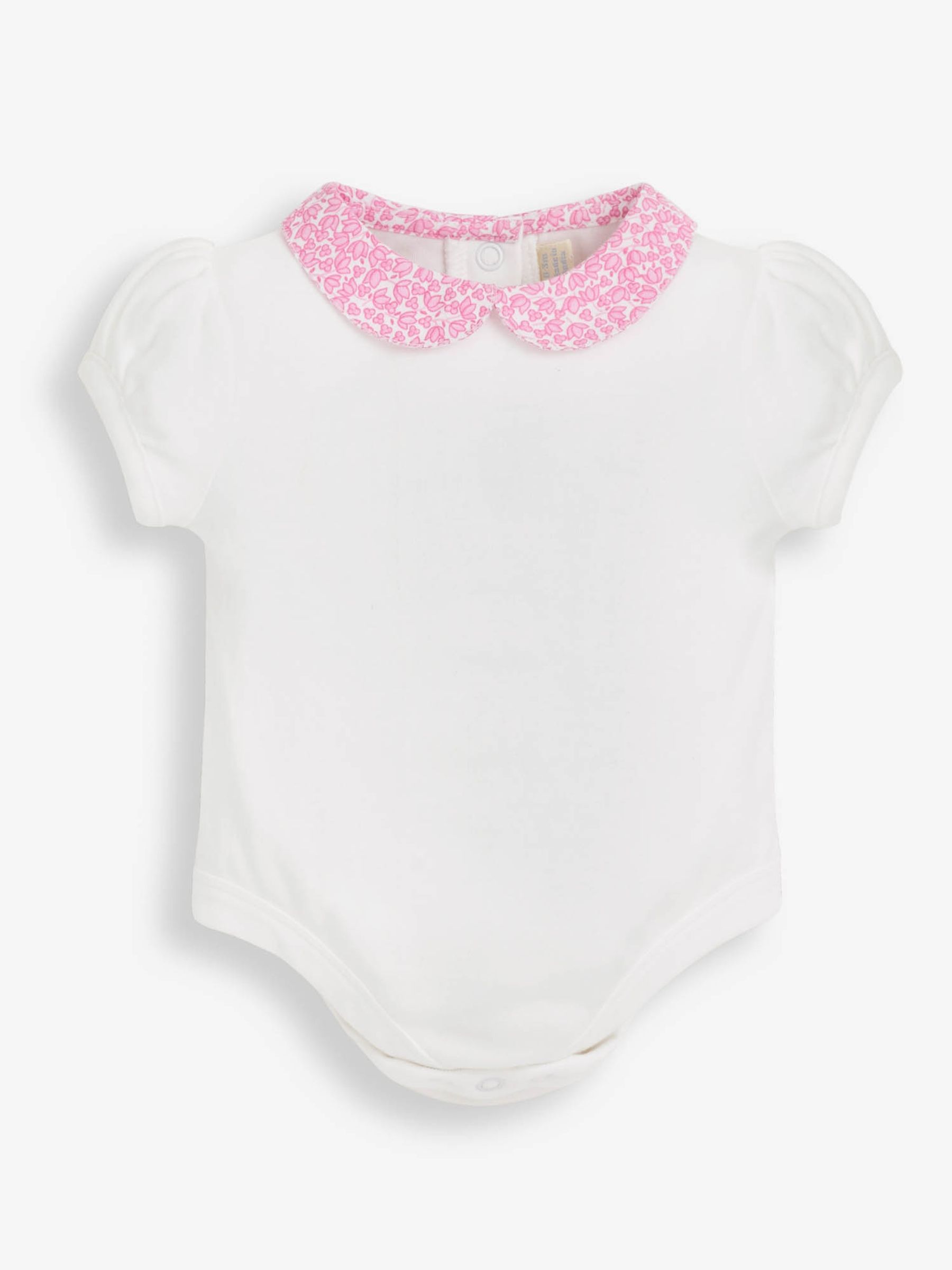 White Woven Collar Baby Bodysuit - Image 1 of 2