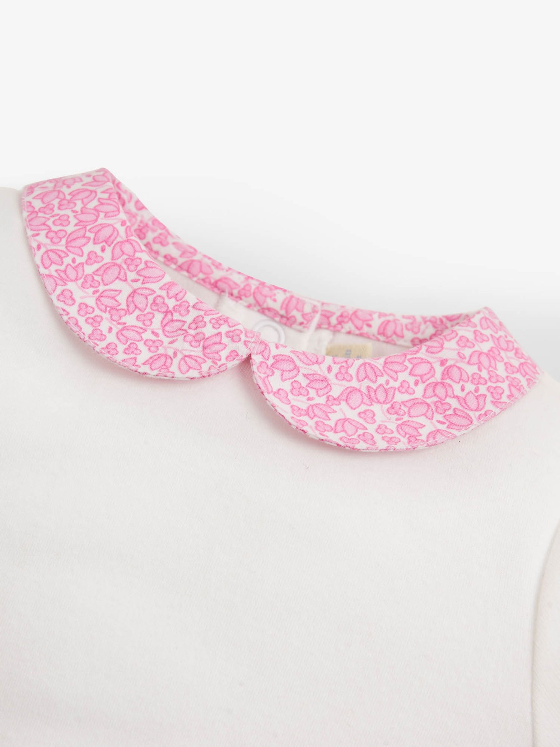 White Woven Collar Baby Bodysuit - Image 2 of 2