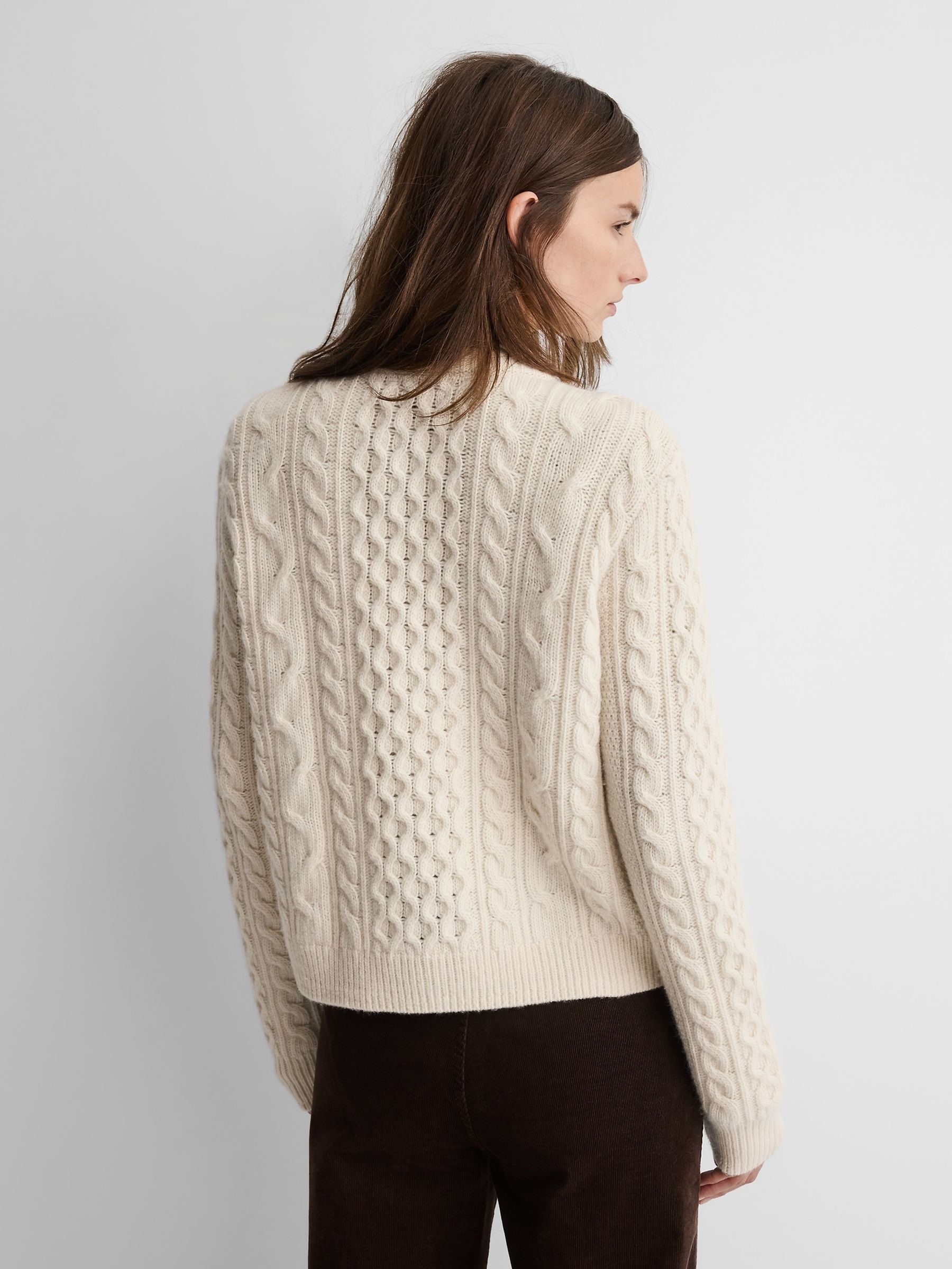 Gap x A.P.C. Cream Wool Cable-Knit Cardigan - Image 2 of 6