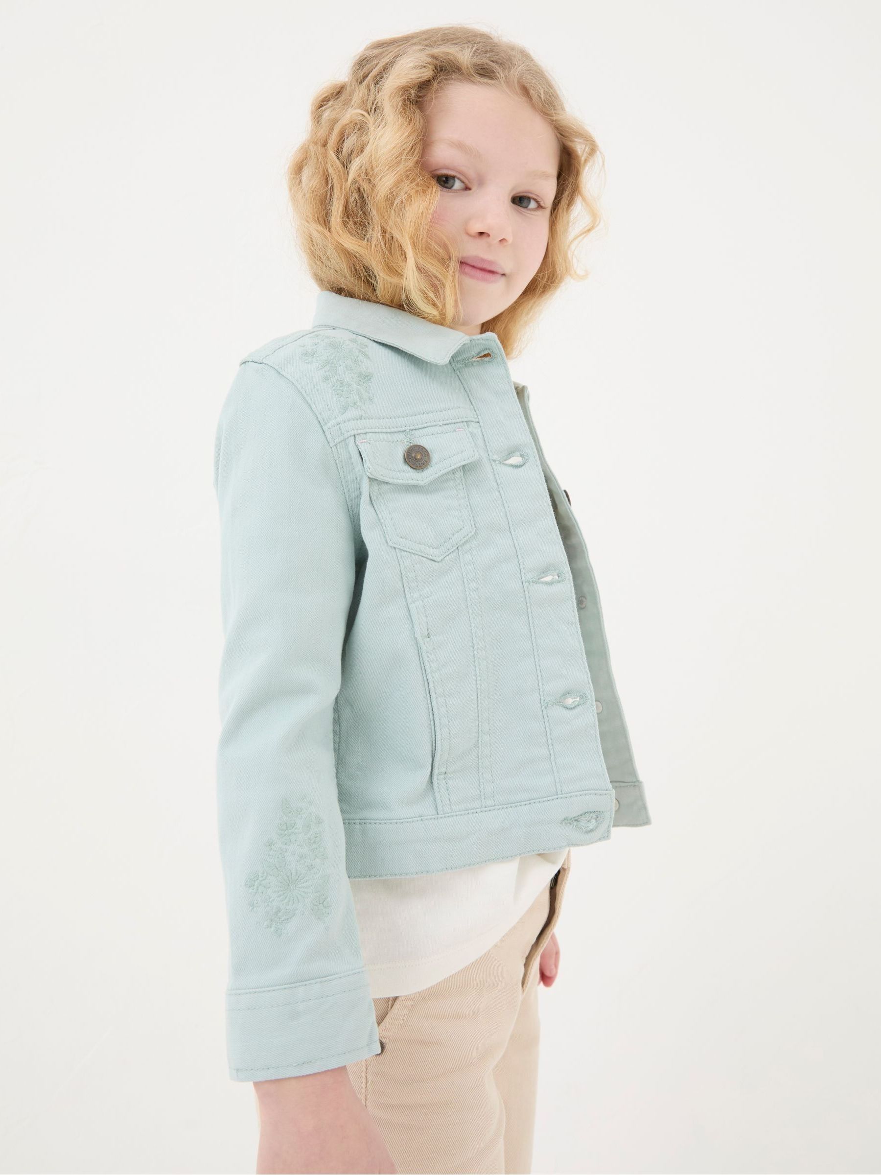 Green Embroidered Denim Jacket - Image 1 of 5