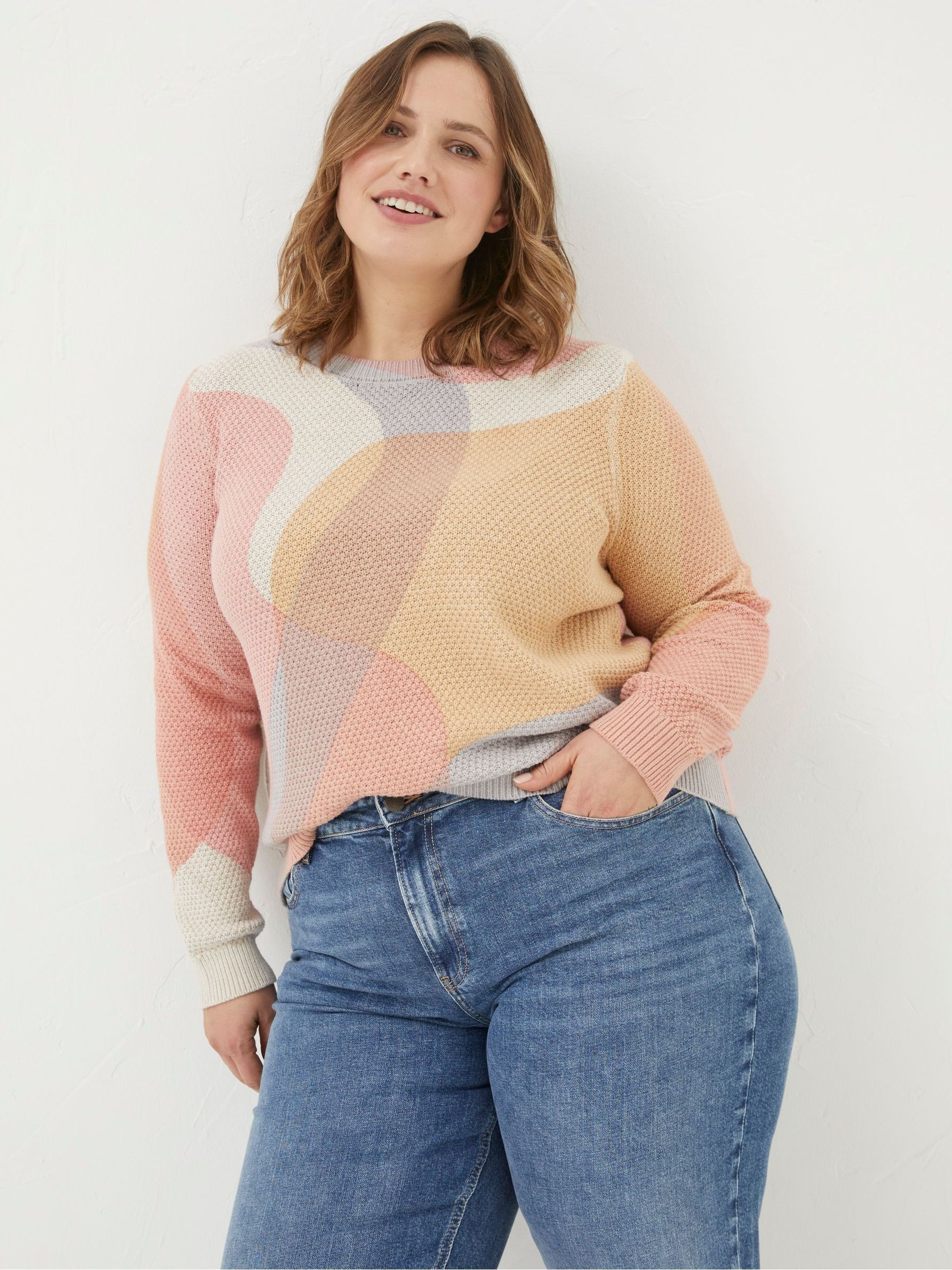 Leoni Natural Abstract Print Jumper - Image 3 of 5