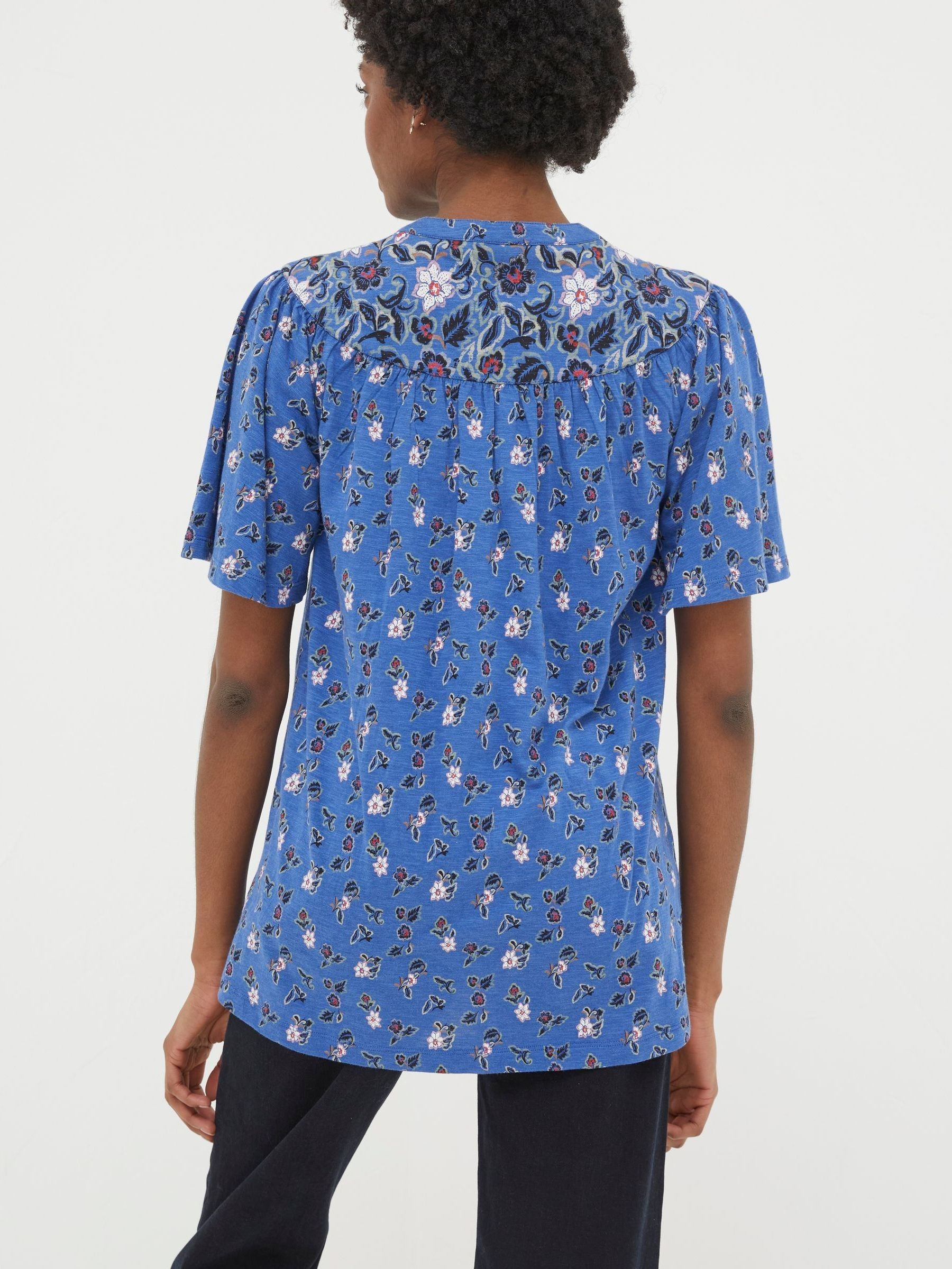 Blue Polly Layered Floral Top - Image 2 of 4