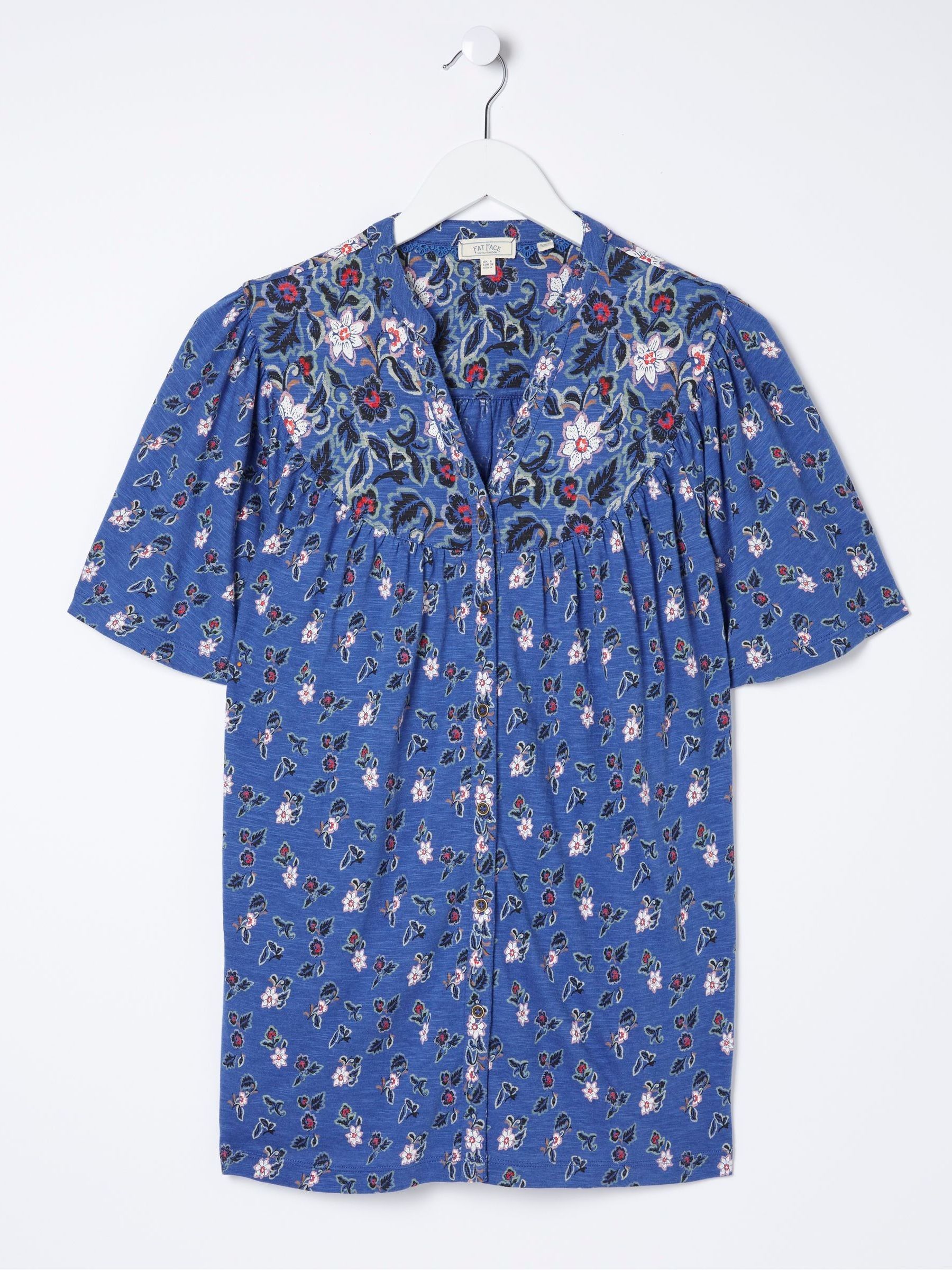Blue Polly Layered Floral Top - Image 4 of 4