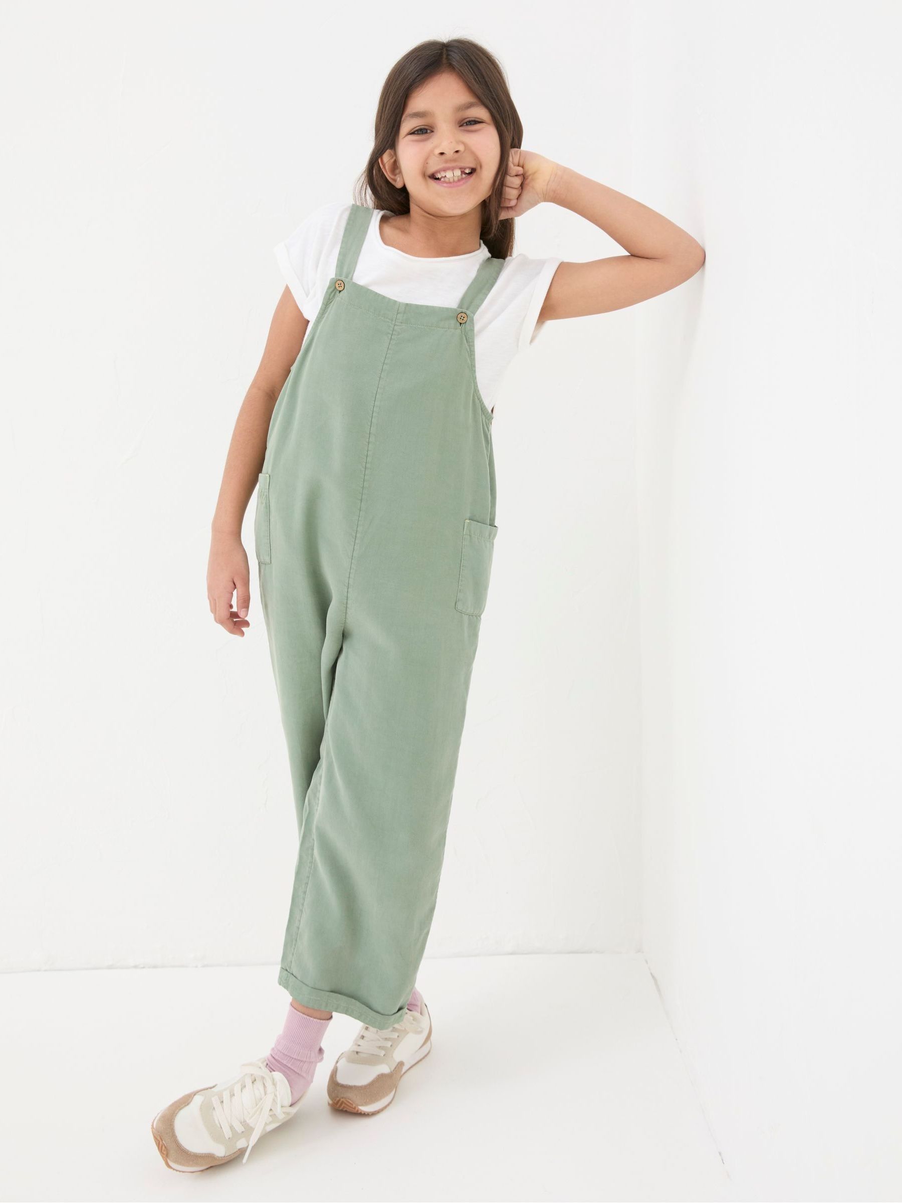 Green Woven Dungaree Set - Image 1 of 5
