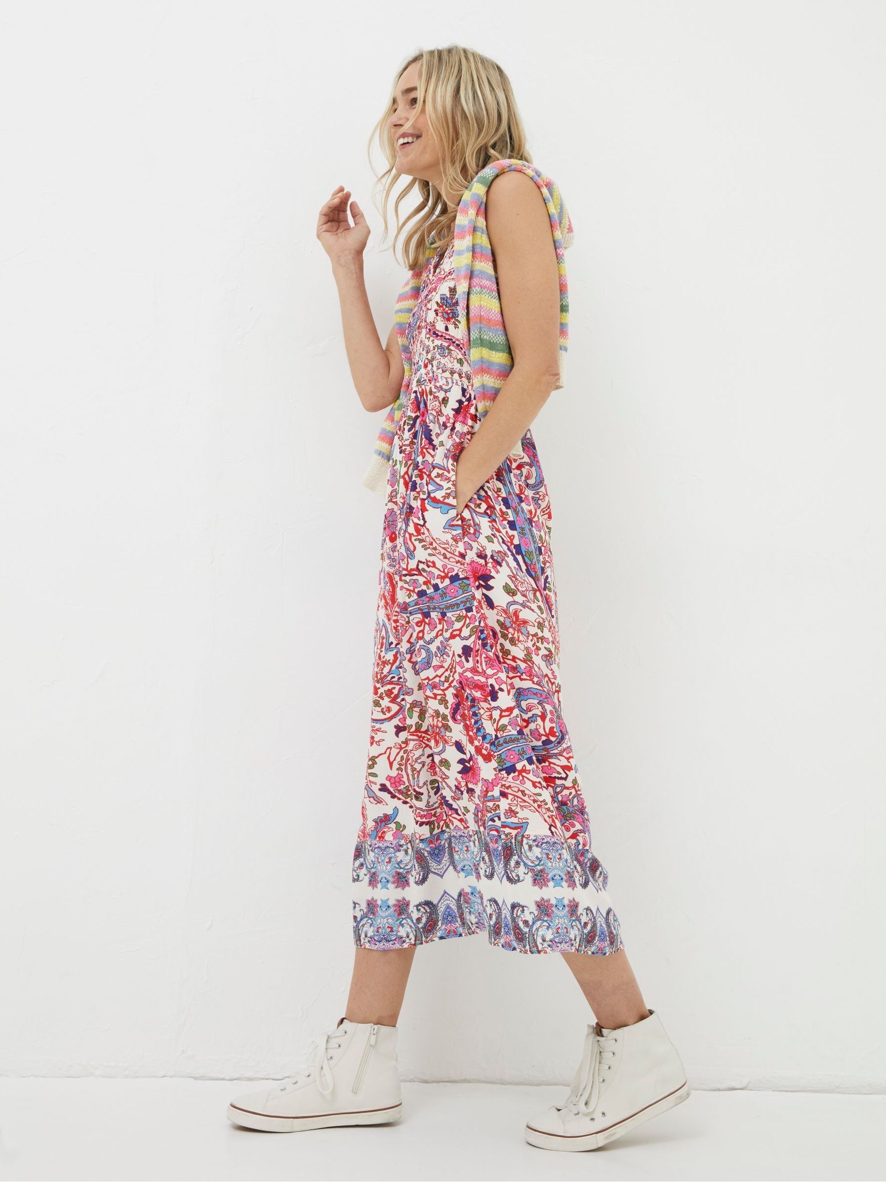 Multi Bright Paisley Midi Dress - Image 3 of 6