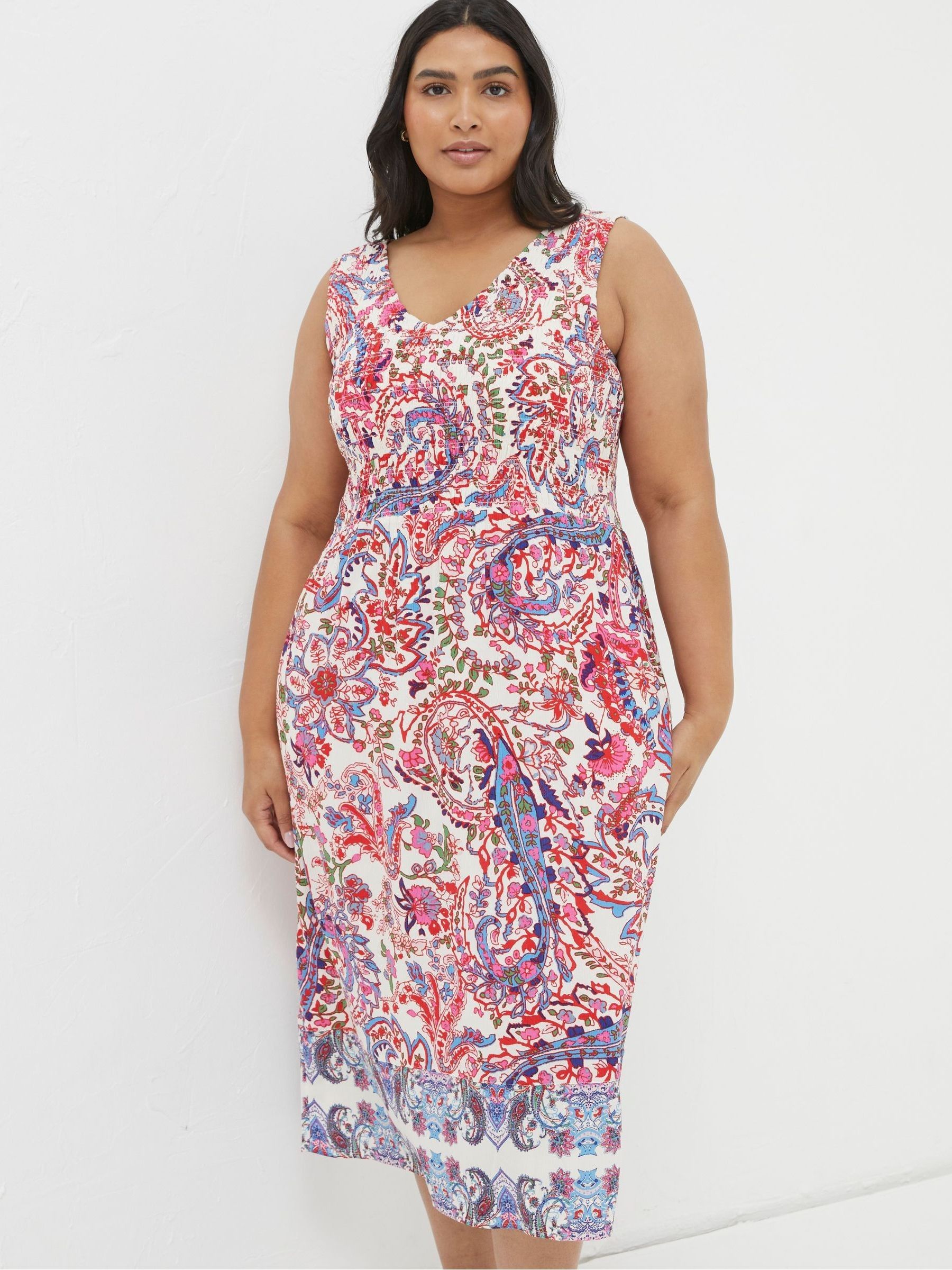 Multi Bright Paisley Midi Dress - Image 4 of 6