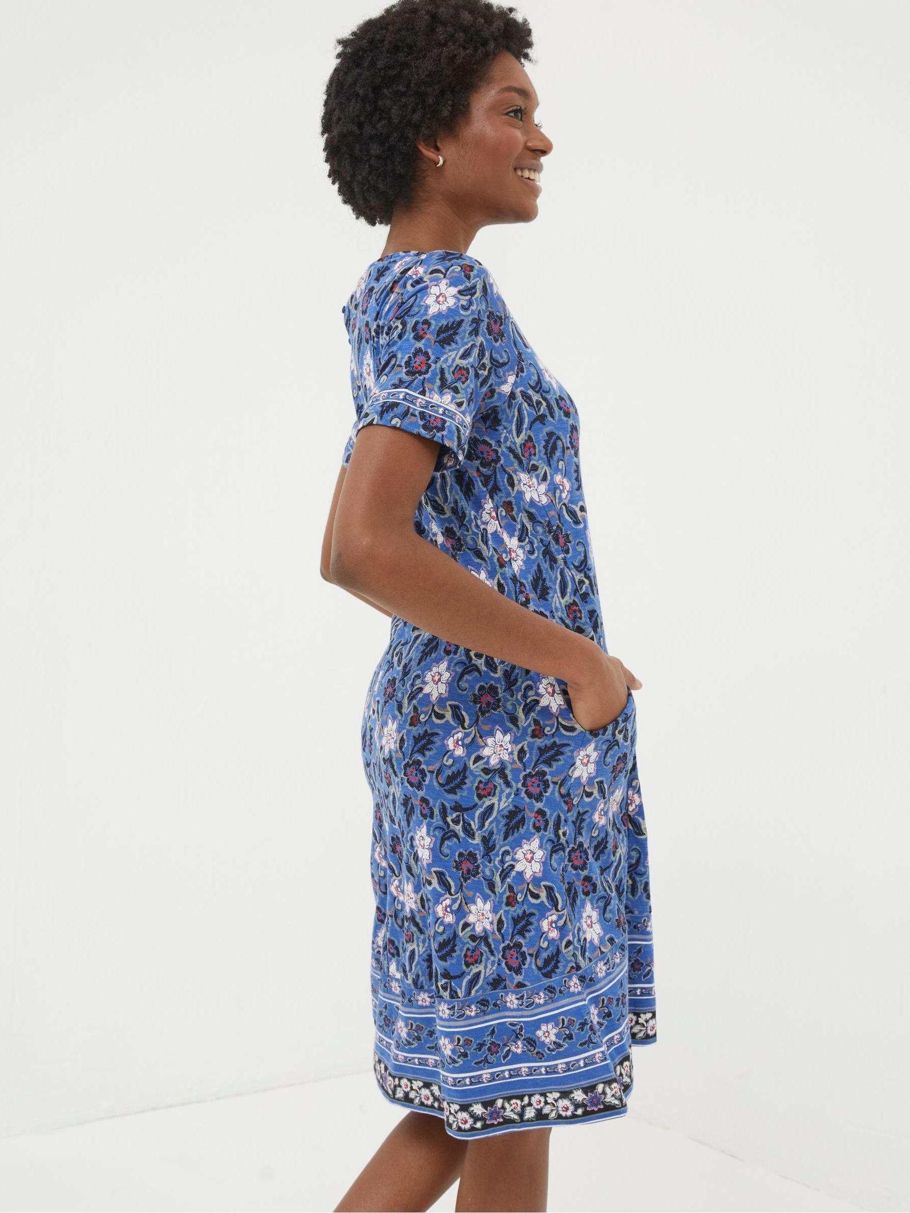Blue Simone Layered Floral Jersey Dress - Image 2 of 5