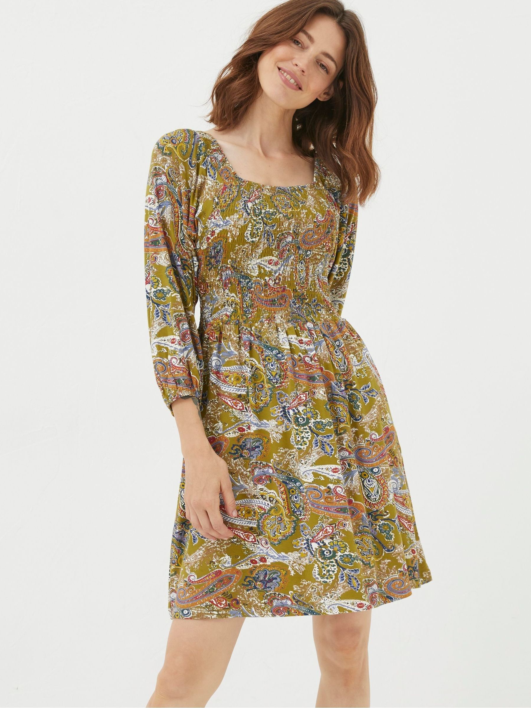 Green Paisley Jersey Dress - Image 1 of 5