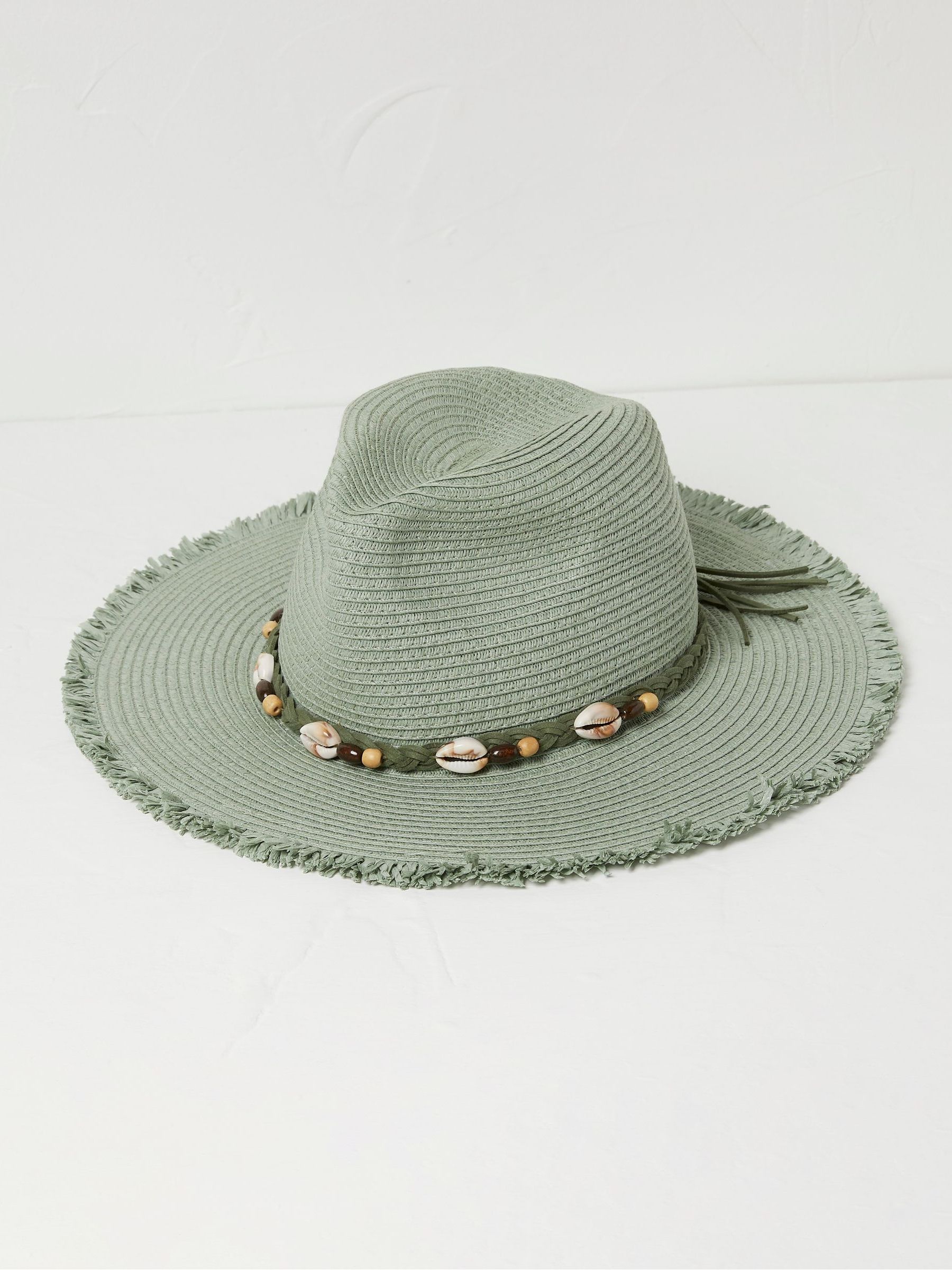 Green Raw Edge Fedora Hat - Image 2 of 3
