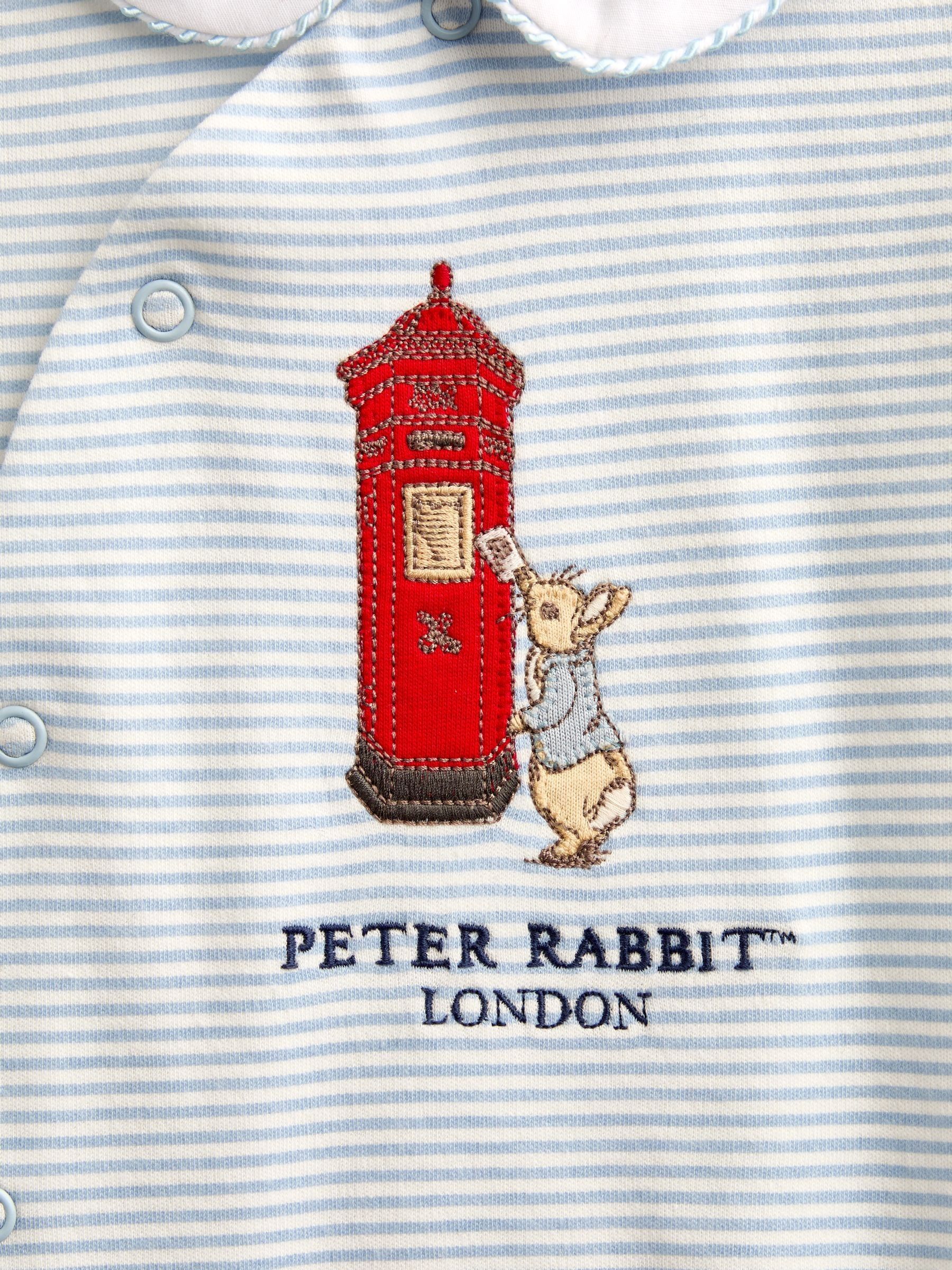 Blue Peter Rabbit London Striped Footed Sleepsuit - Image 3 of 4