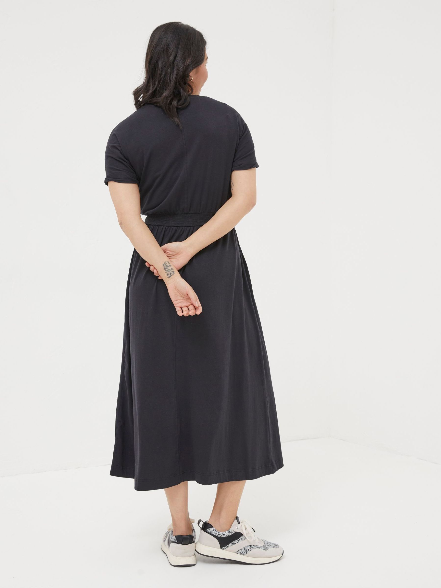 Black Navi Midi Jersey Dress - Image 2 of 5