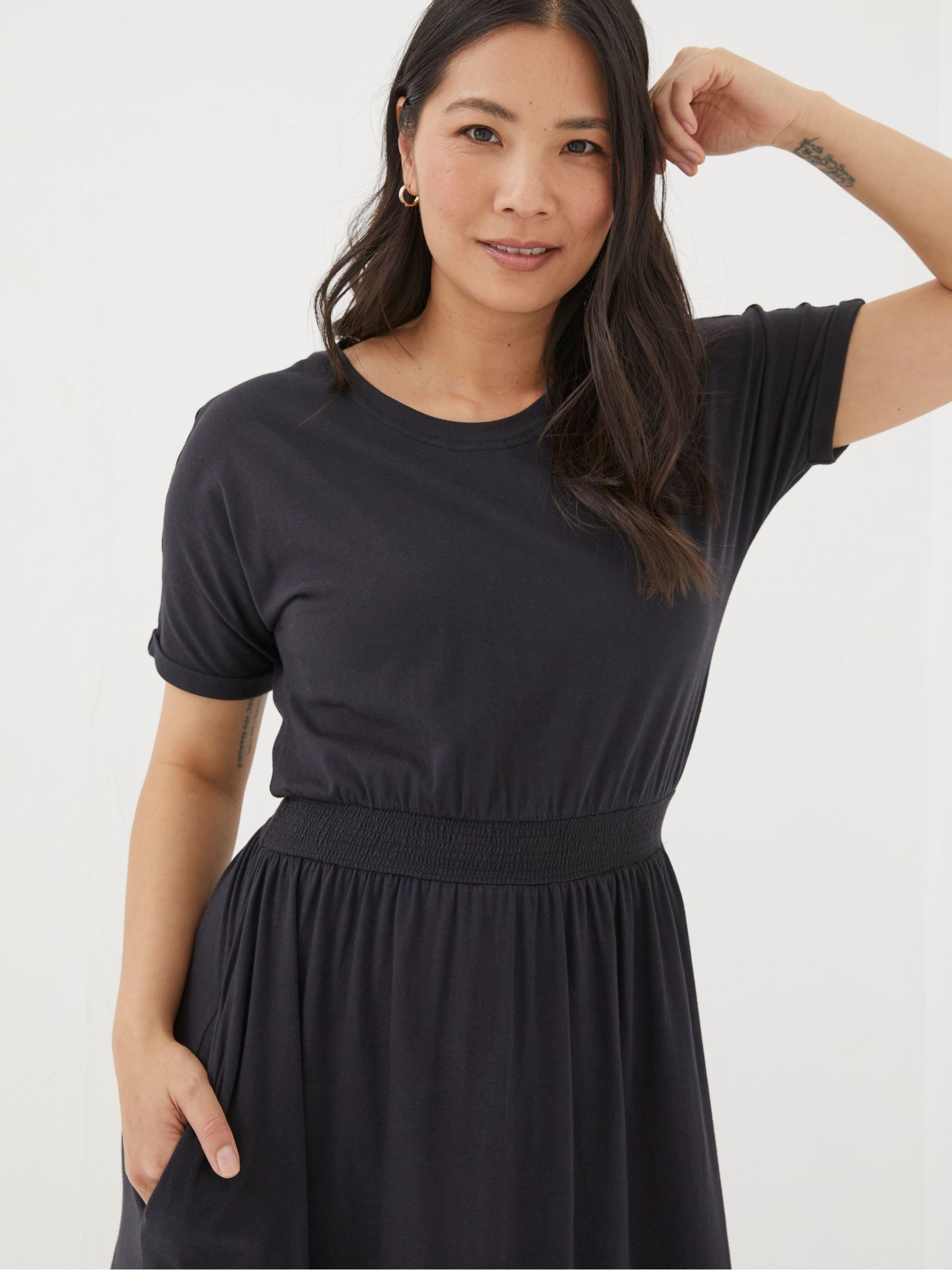 Black Navi Midi Jersey Dress - Image 3 of 5