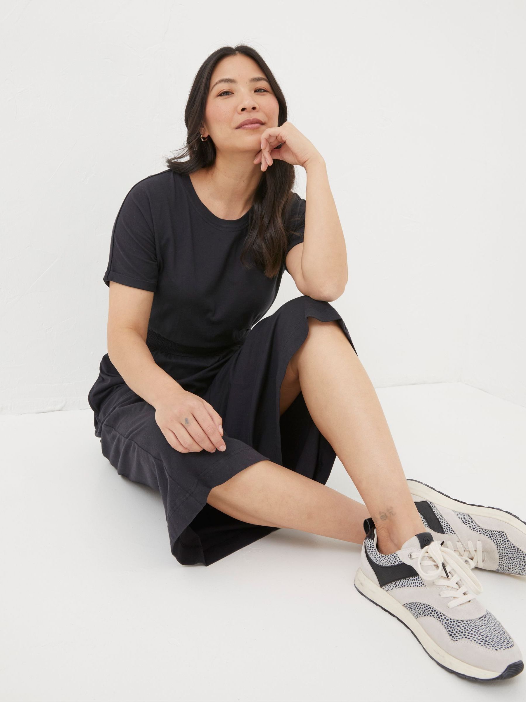 Black Navi Midi Jersey Dress - Image 4 of 5